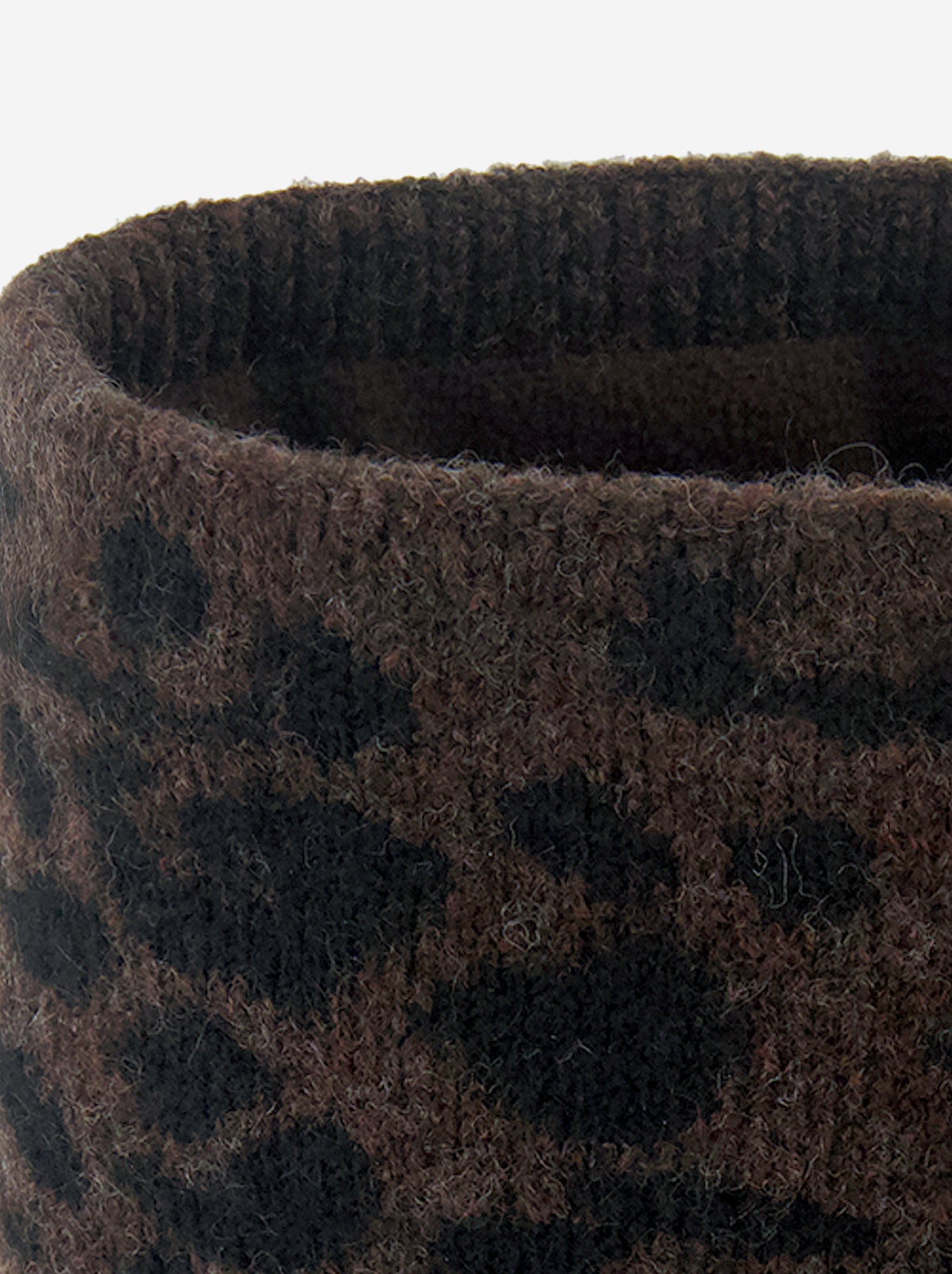 Tour de cou en maille avec doublure polaire - Marron