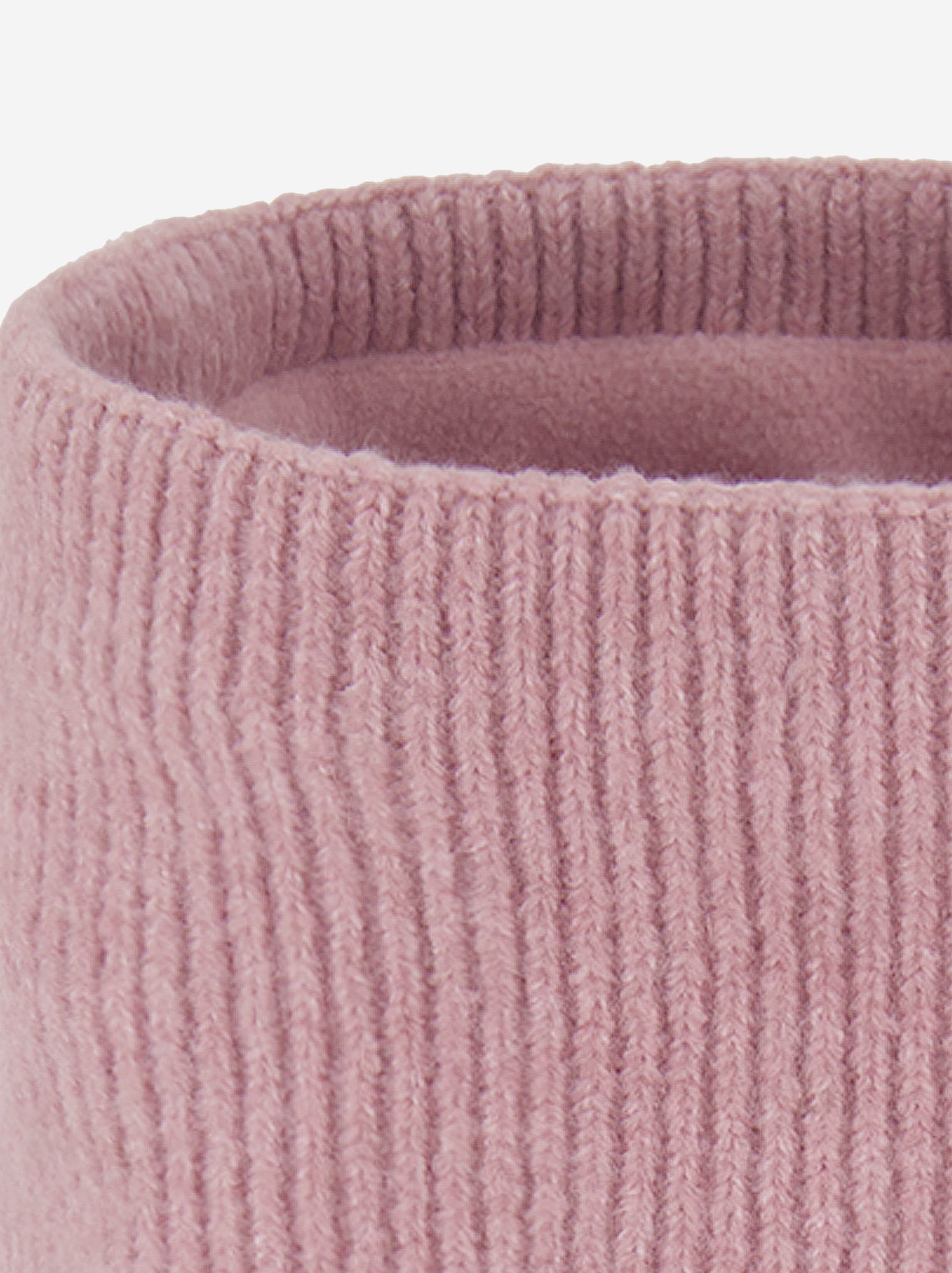 Tour de cou en maille avec doublure polaire - Rose