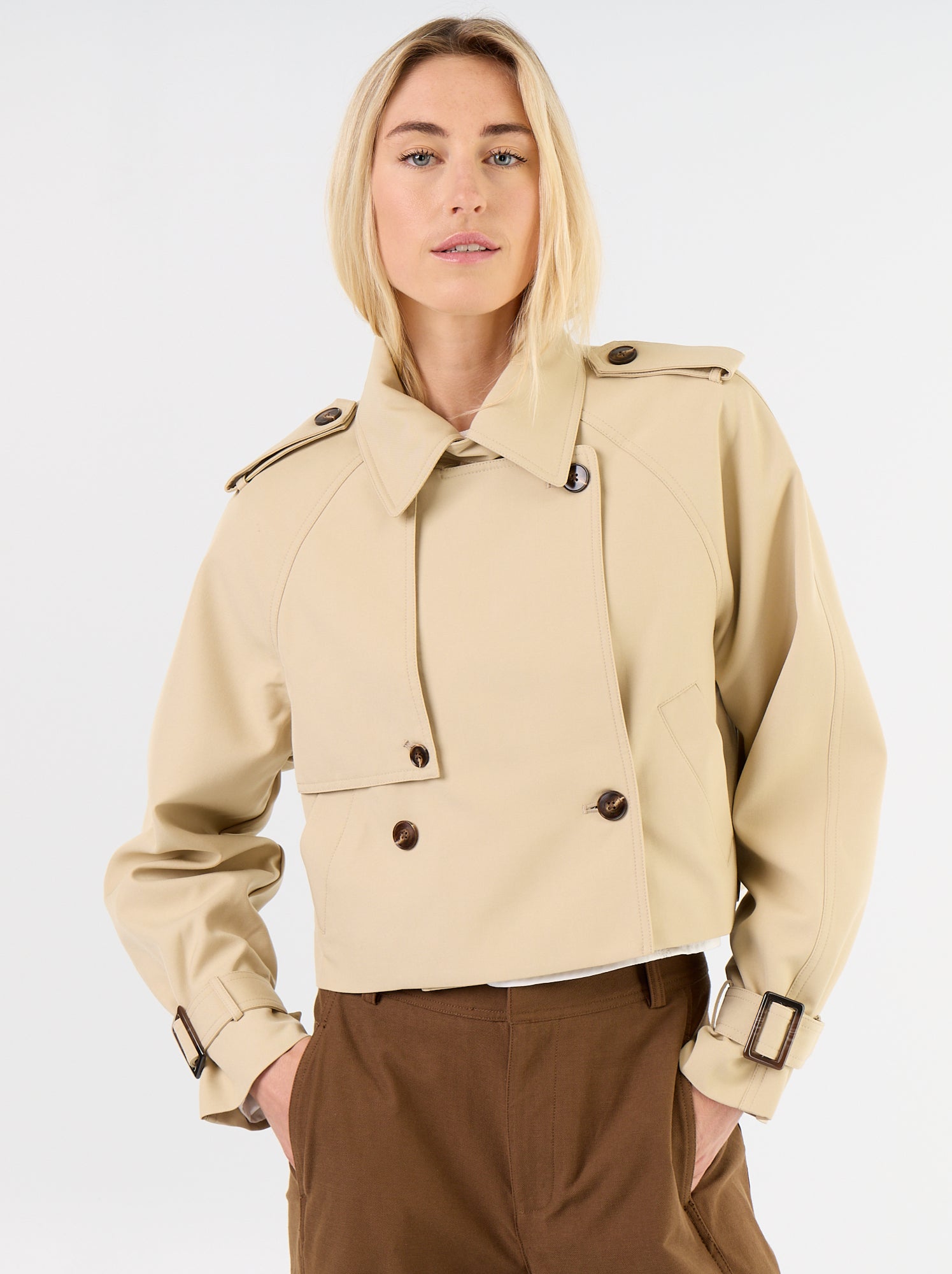 Trench court en coton - Beige