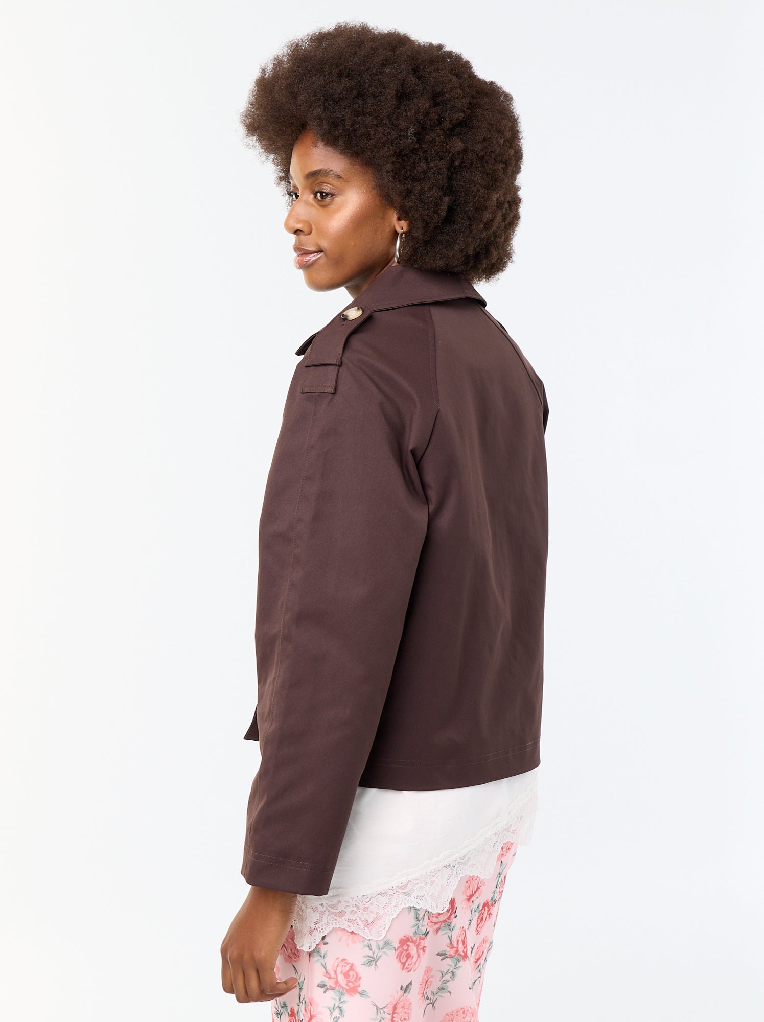Trench court en coton - Marron