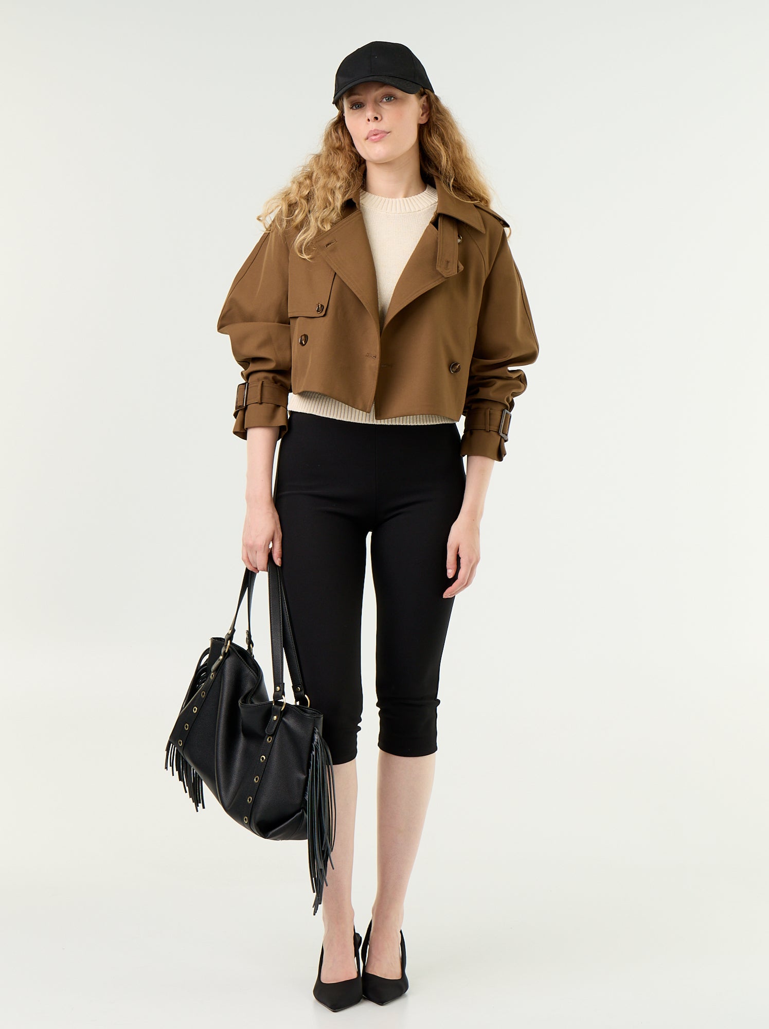Trench court en coton - Marron