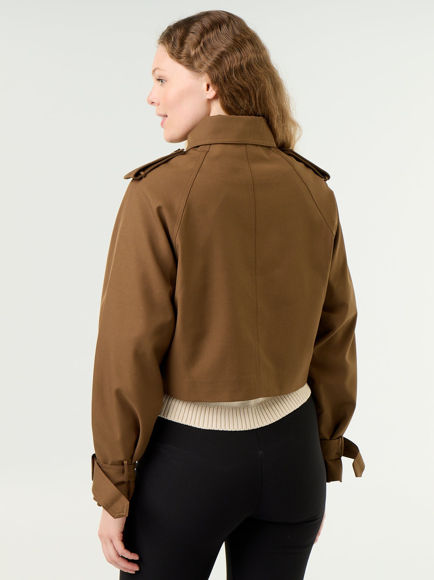 Trench court en coton - Marron