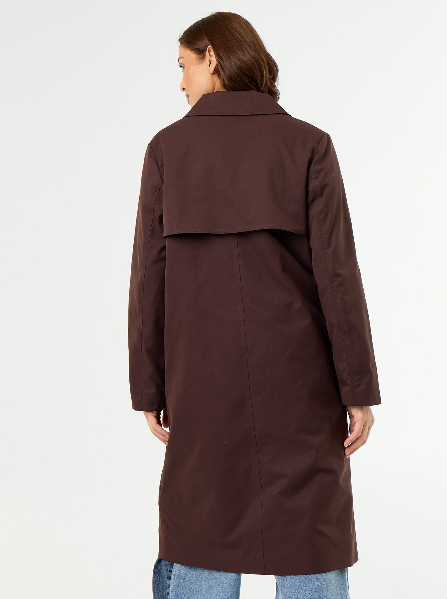 Trench mi-long doublure intérieure - Marron (GEU81_1)