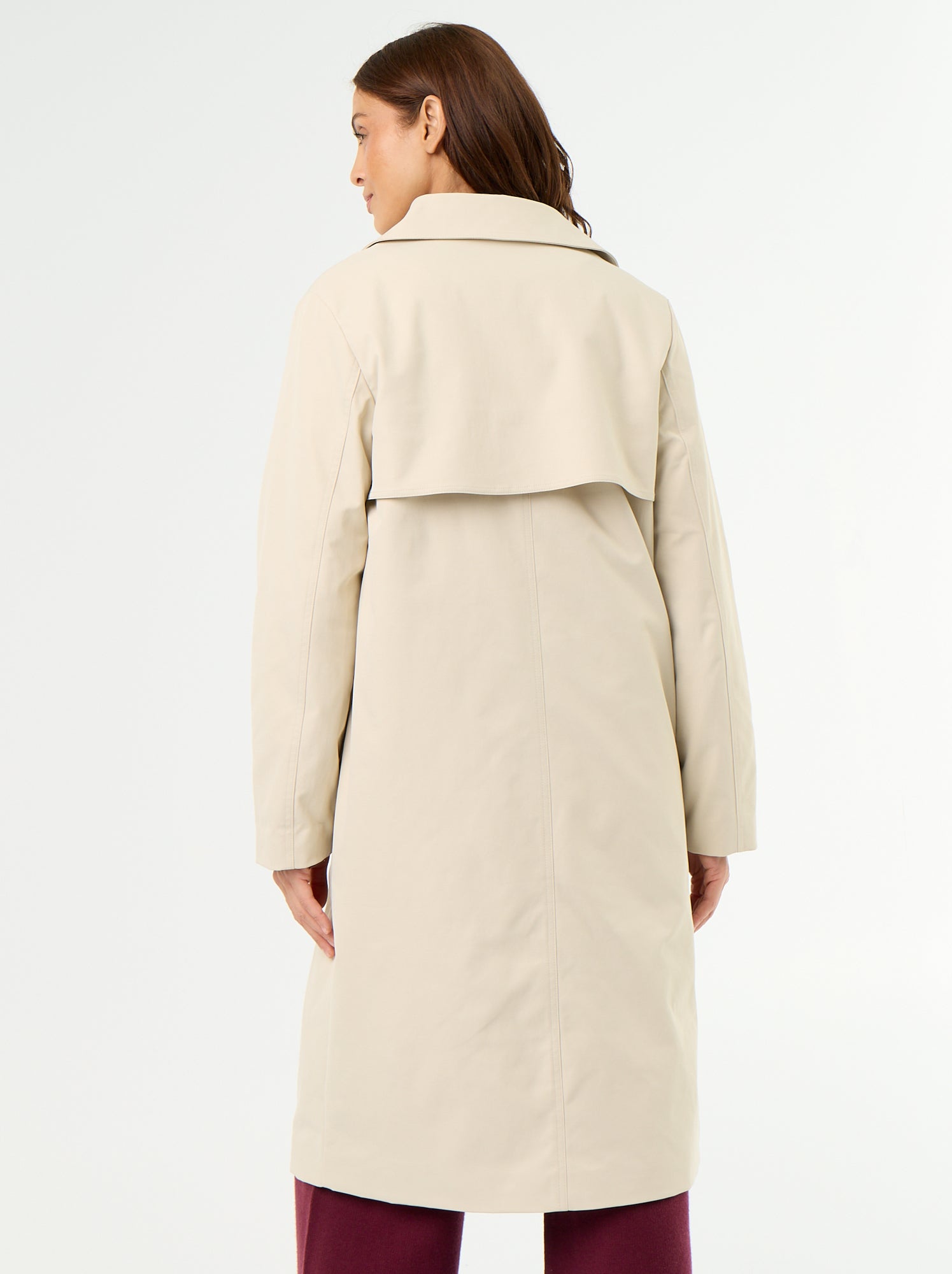 Trench mi-long doublure intérieure - Marron (GEU81_3)