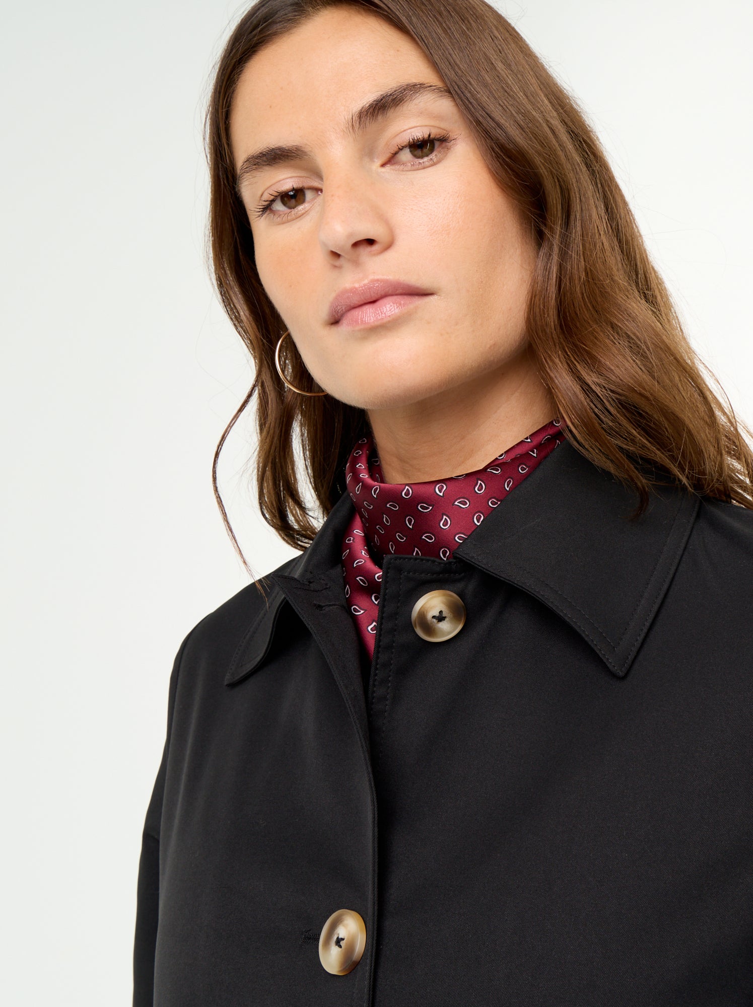 Trench mi-long doublure intérieure - Noir
