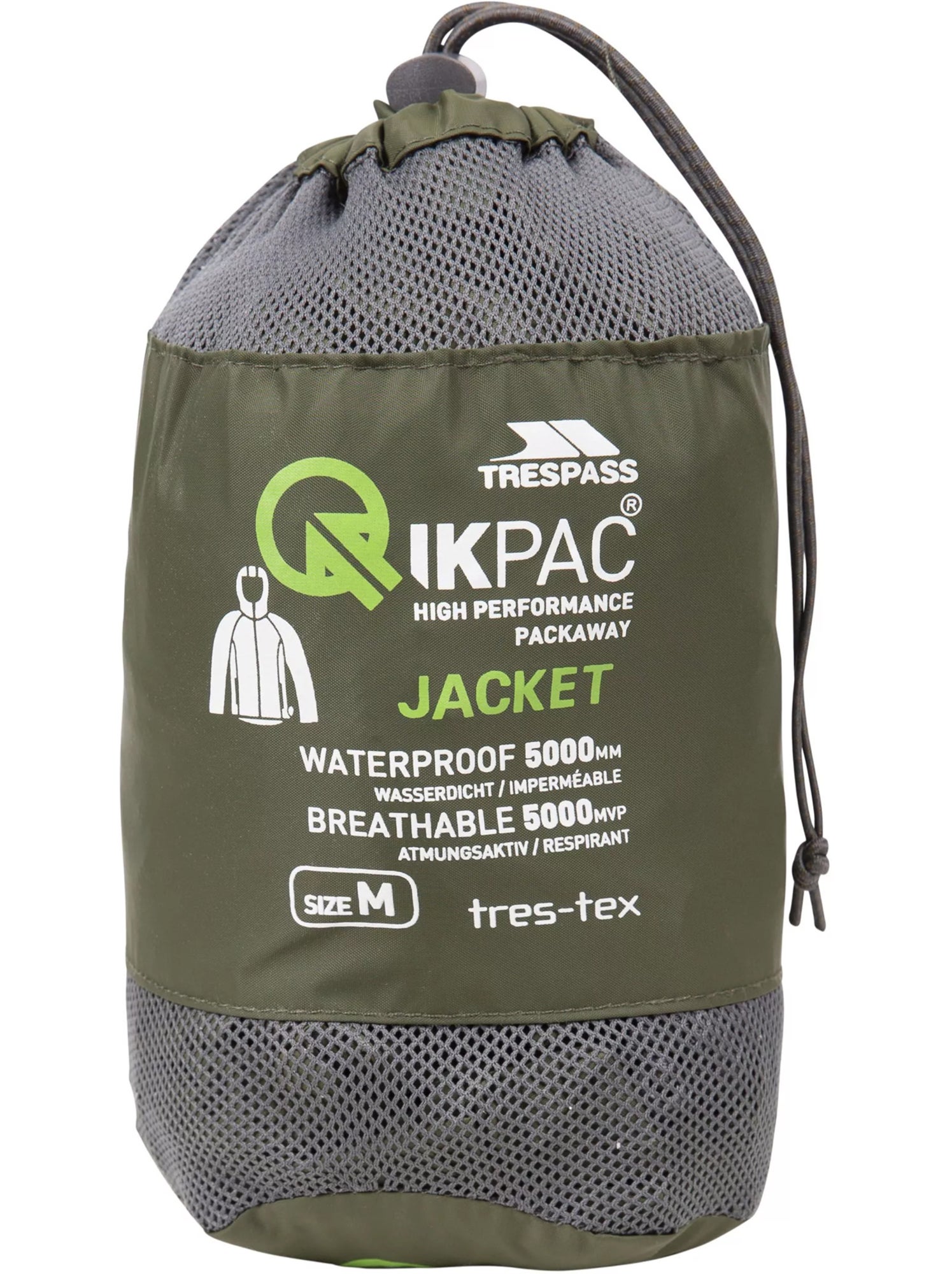 Trespass - Veste imperméable QIKPAC - Kaki