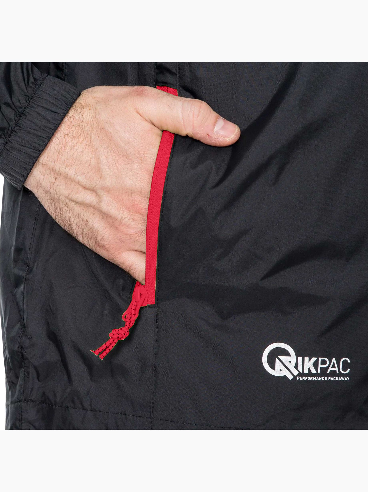 Trespass - Veste imperméable QIKPAC - Noir Rouge