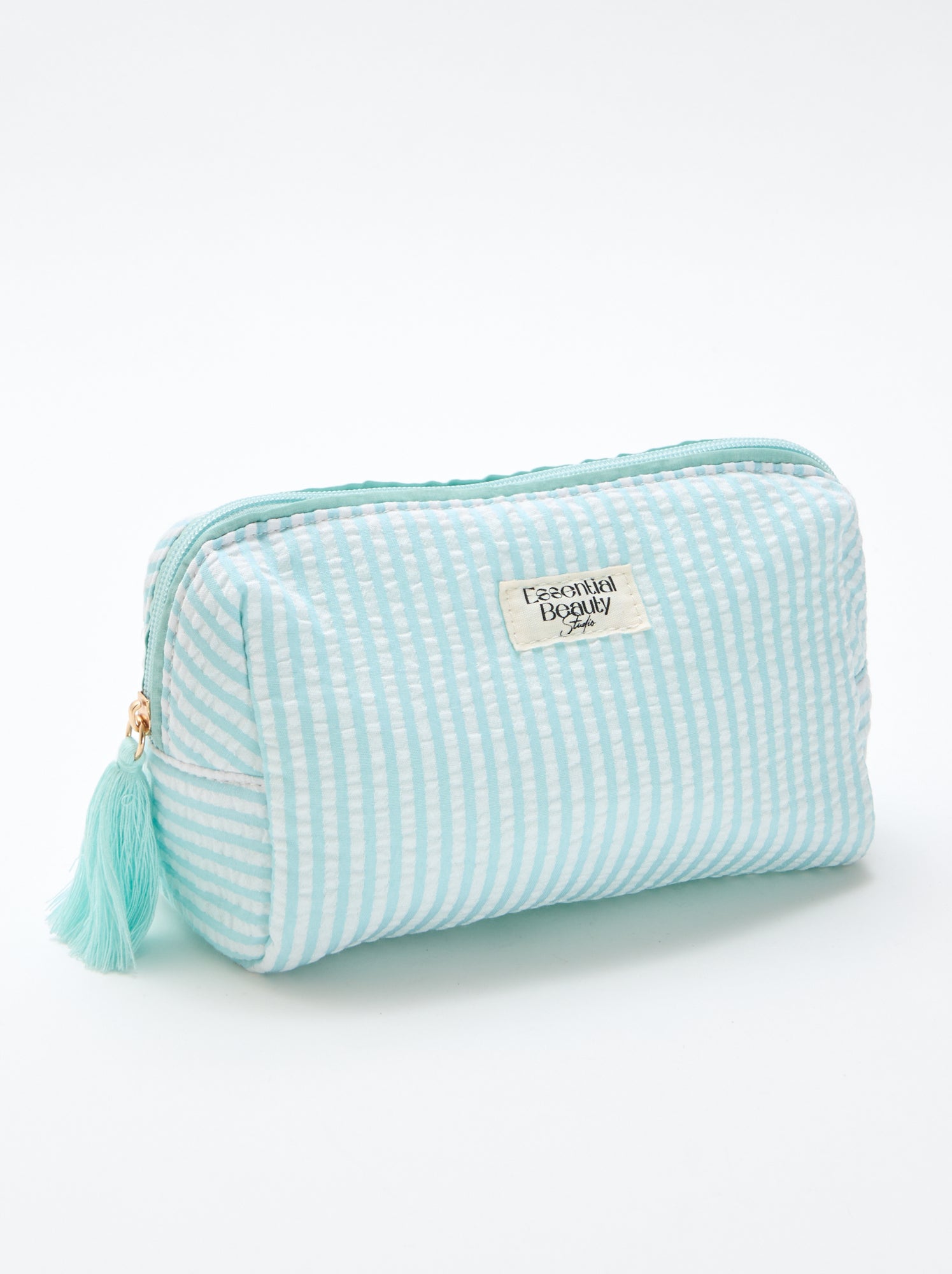 Trousse imprimée à ouverture zippée - Bleu