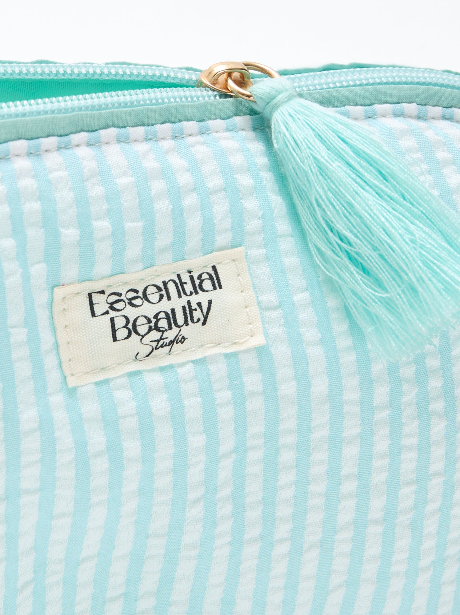 Trousse imprimée à ouverture zippée - Bleu