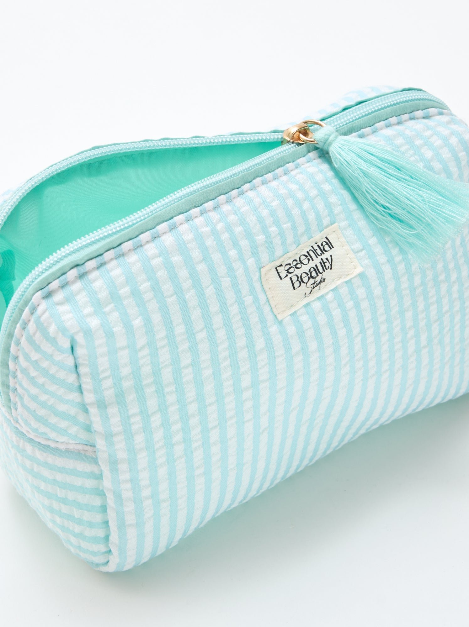 Trousse imprimée à ouverture zippée - Bleu