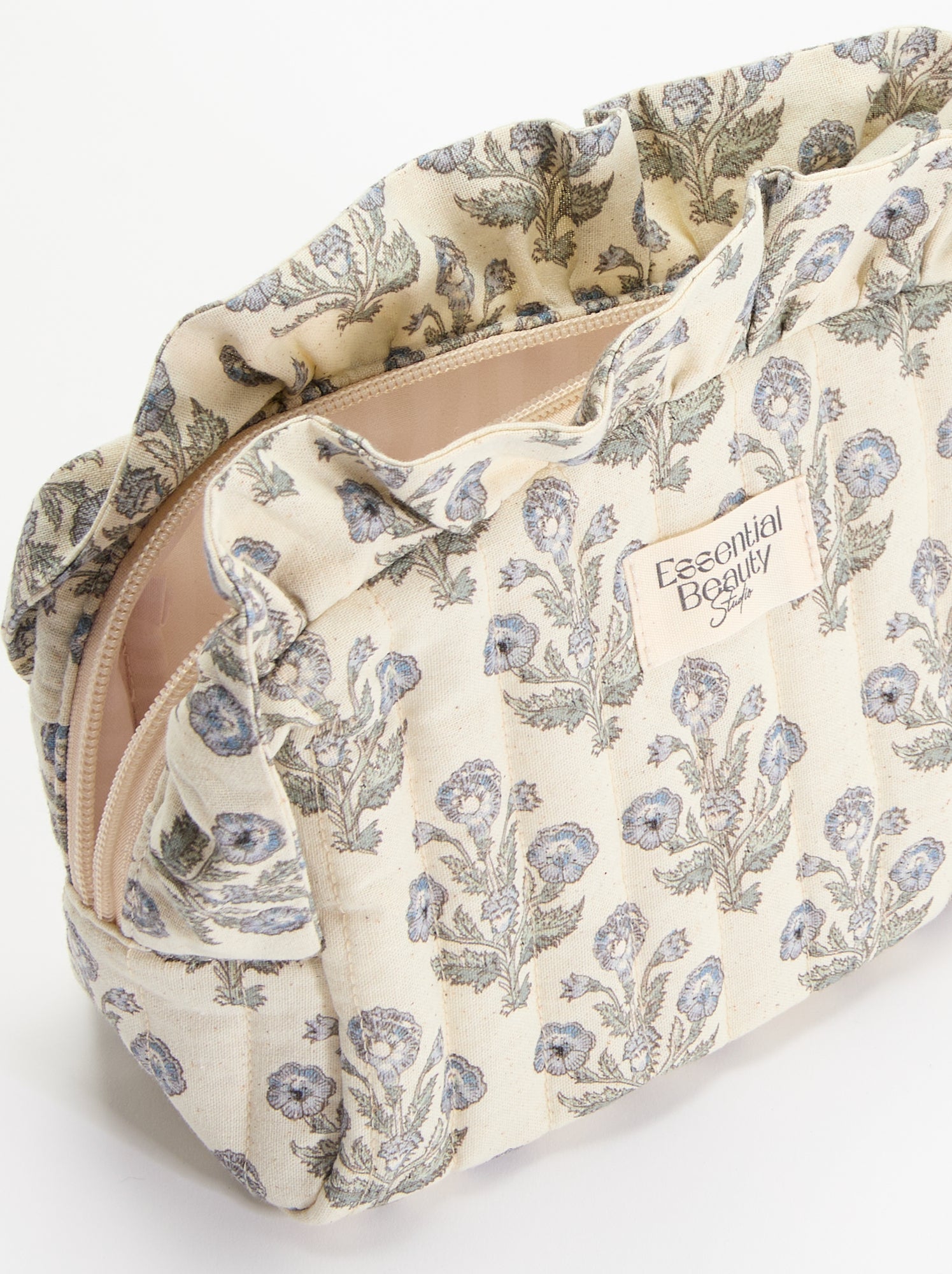 Trousse imprimée en textile - Bleu