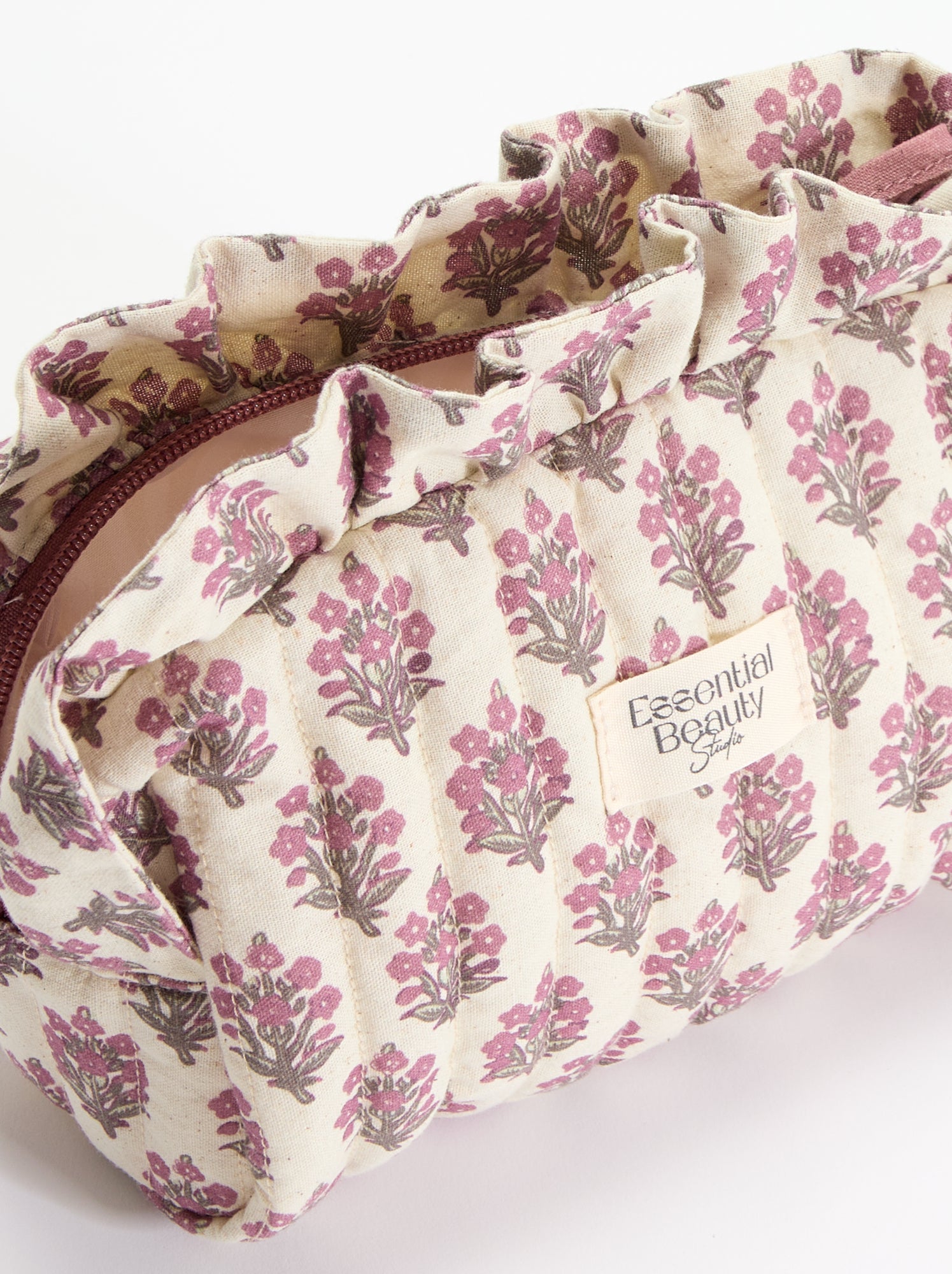 Trousse imprimée en textile - Rose
