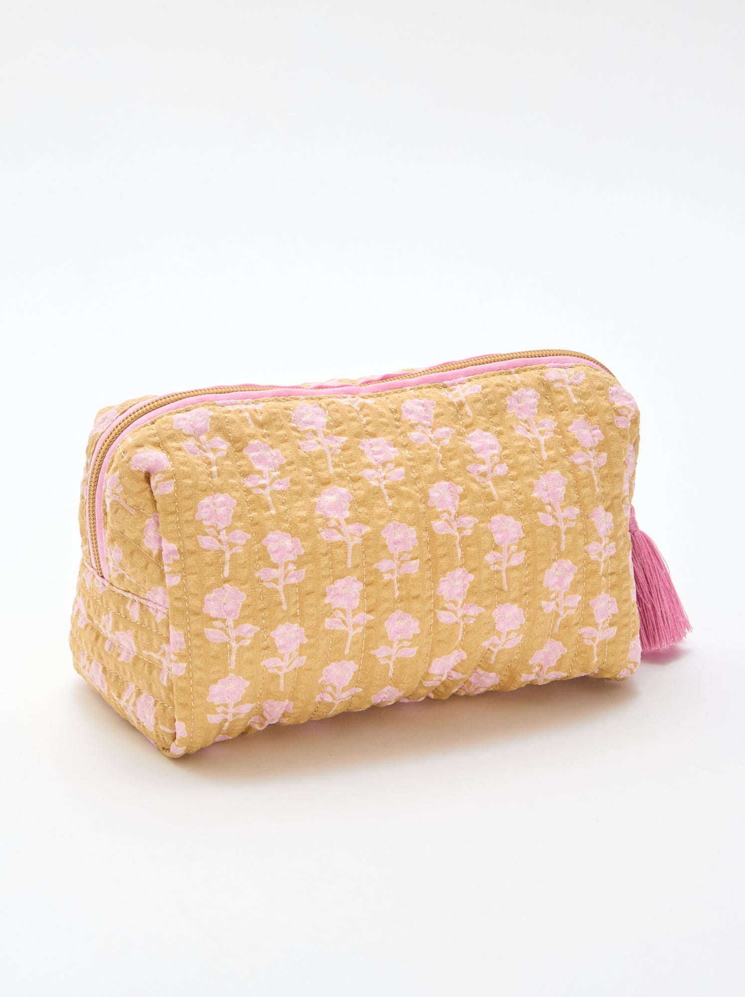 Trousse imprimée et zippée - Jaune