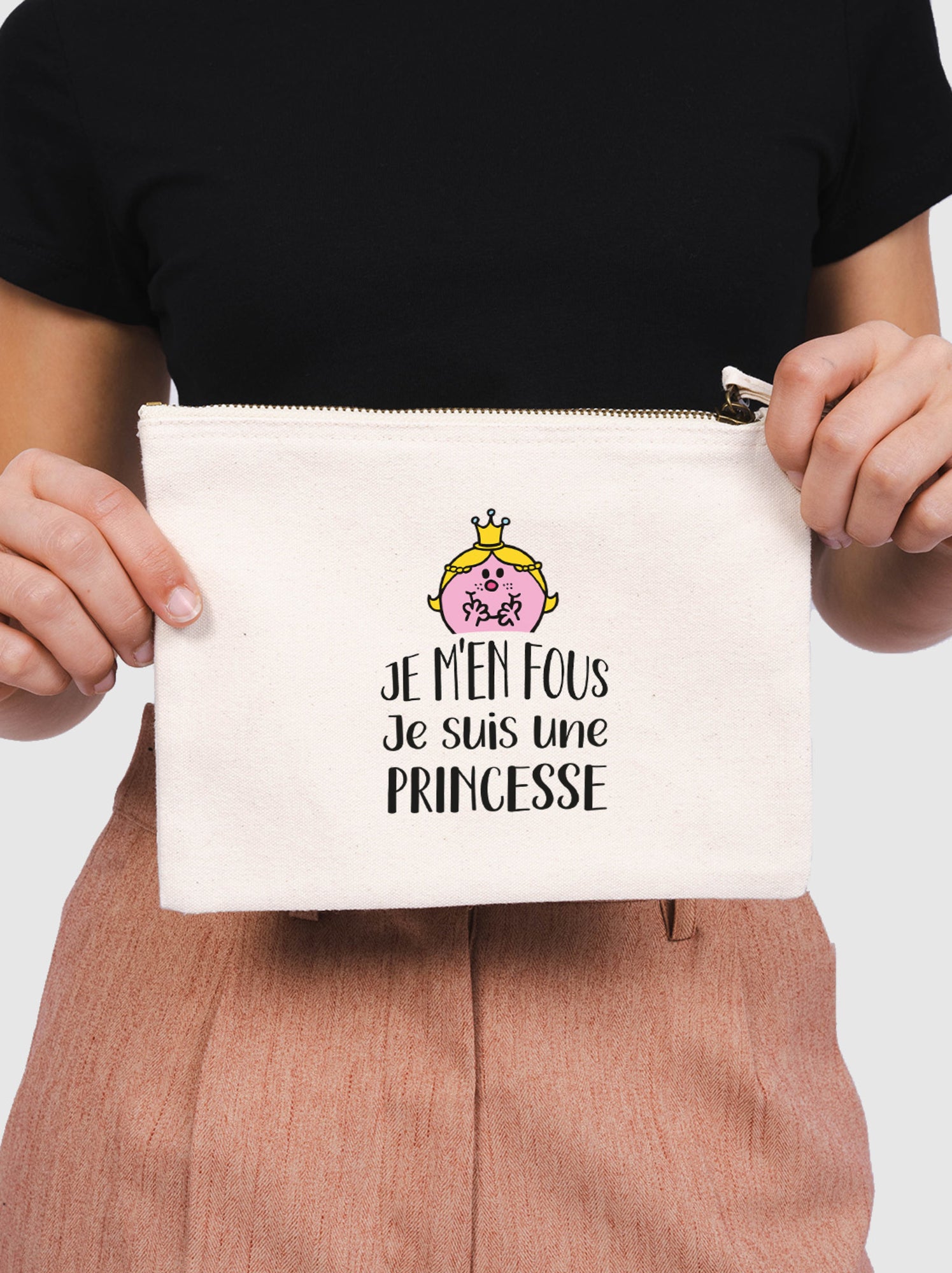 Trousse JE M EN FOUS JE SUIS UNE PRINCESSE - Beige