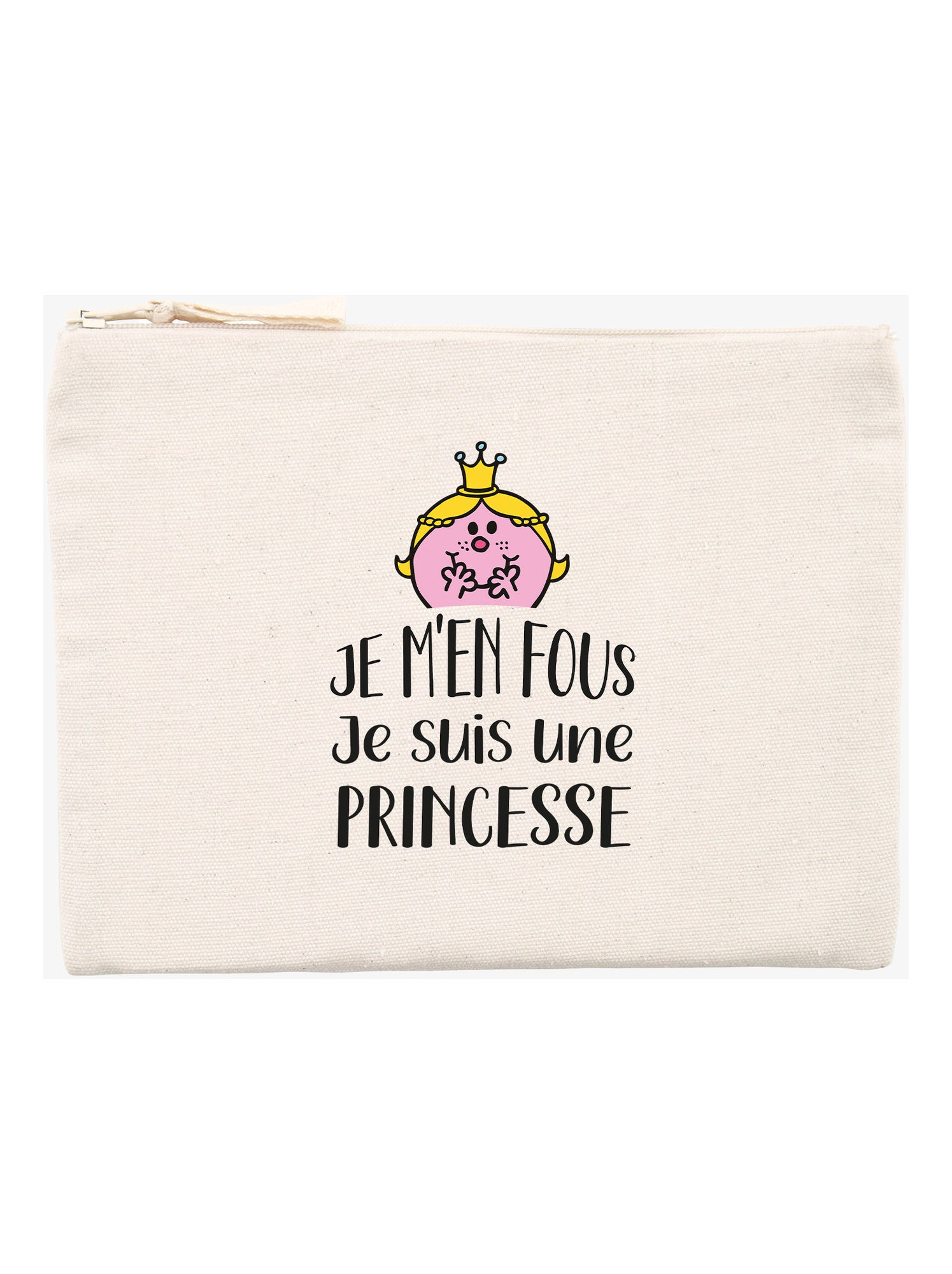 Trousse JE M EN FOUS JE SUIS UNE PRINCESSE - Beige