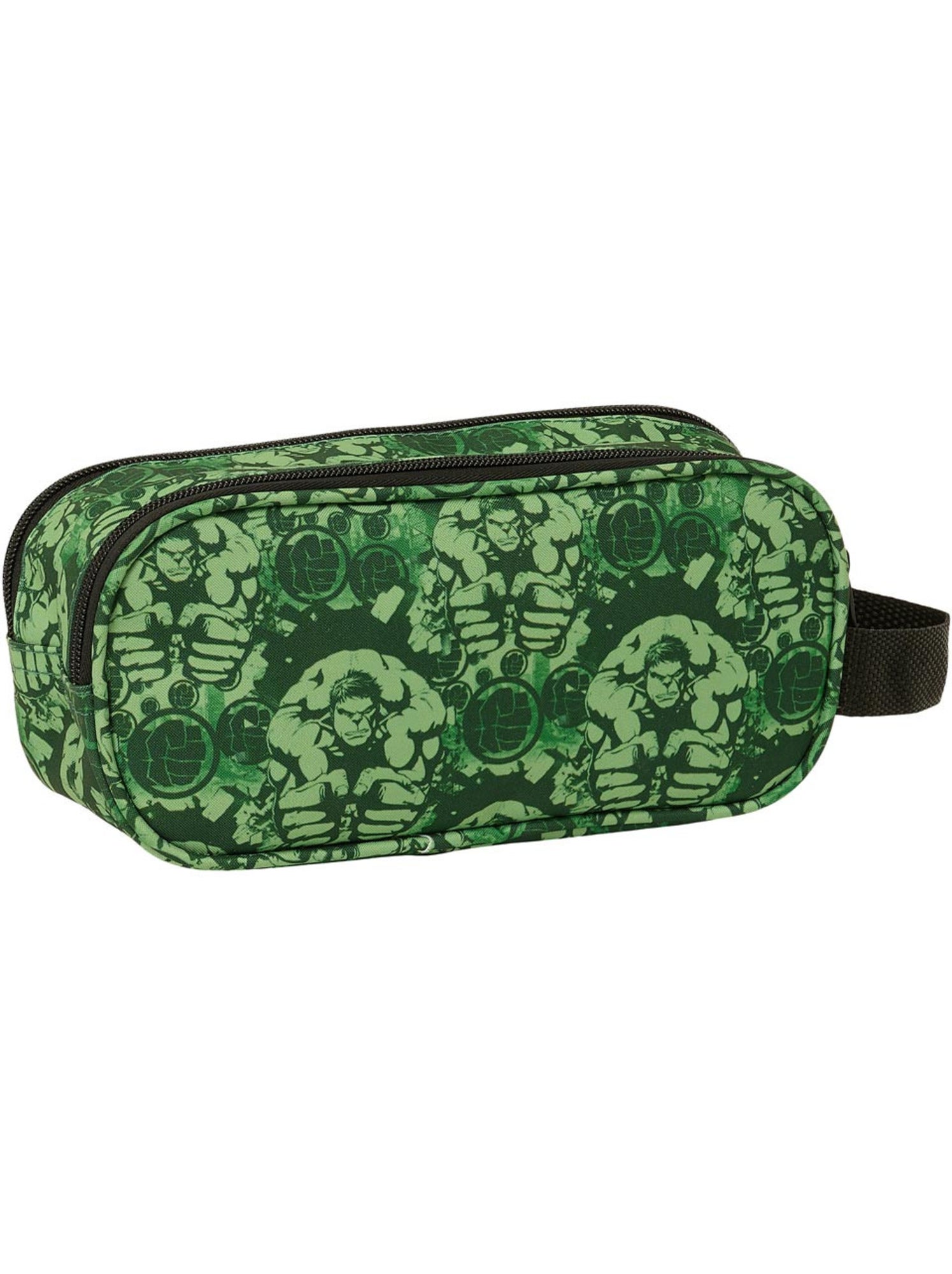 Trousse scolaire avengers safta hulk 3d en textile - Noir Vert
