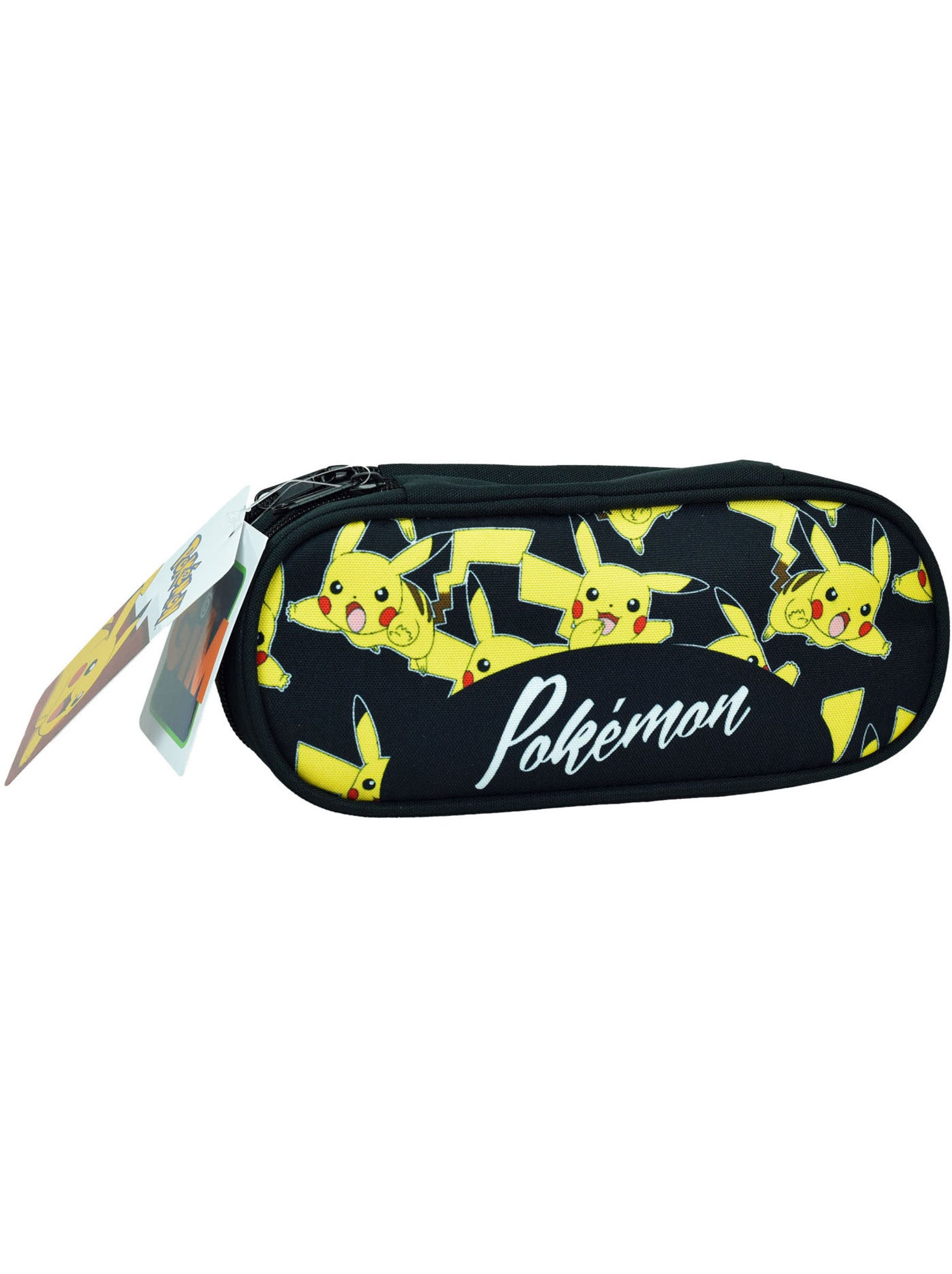 Trousse scolaire Pokémon Pikachu avec deux compartiments - Noir Jaune
