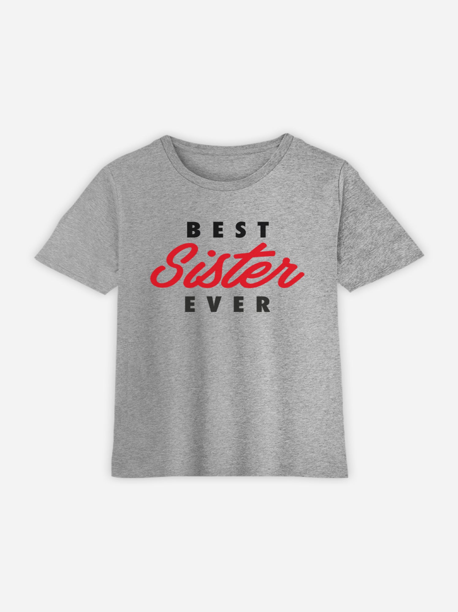 Tshirt Enfant BEST SISTER EVER - Gris chiné