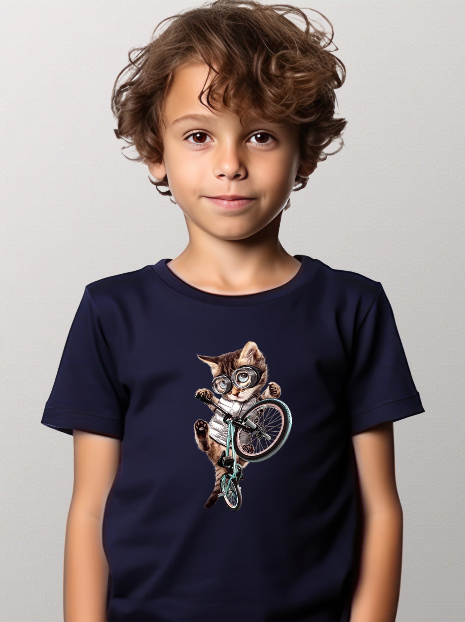 Tshirt Enfant BMX CAT - Bleu marine