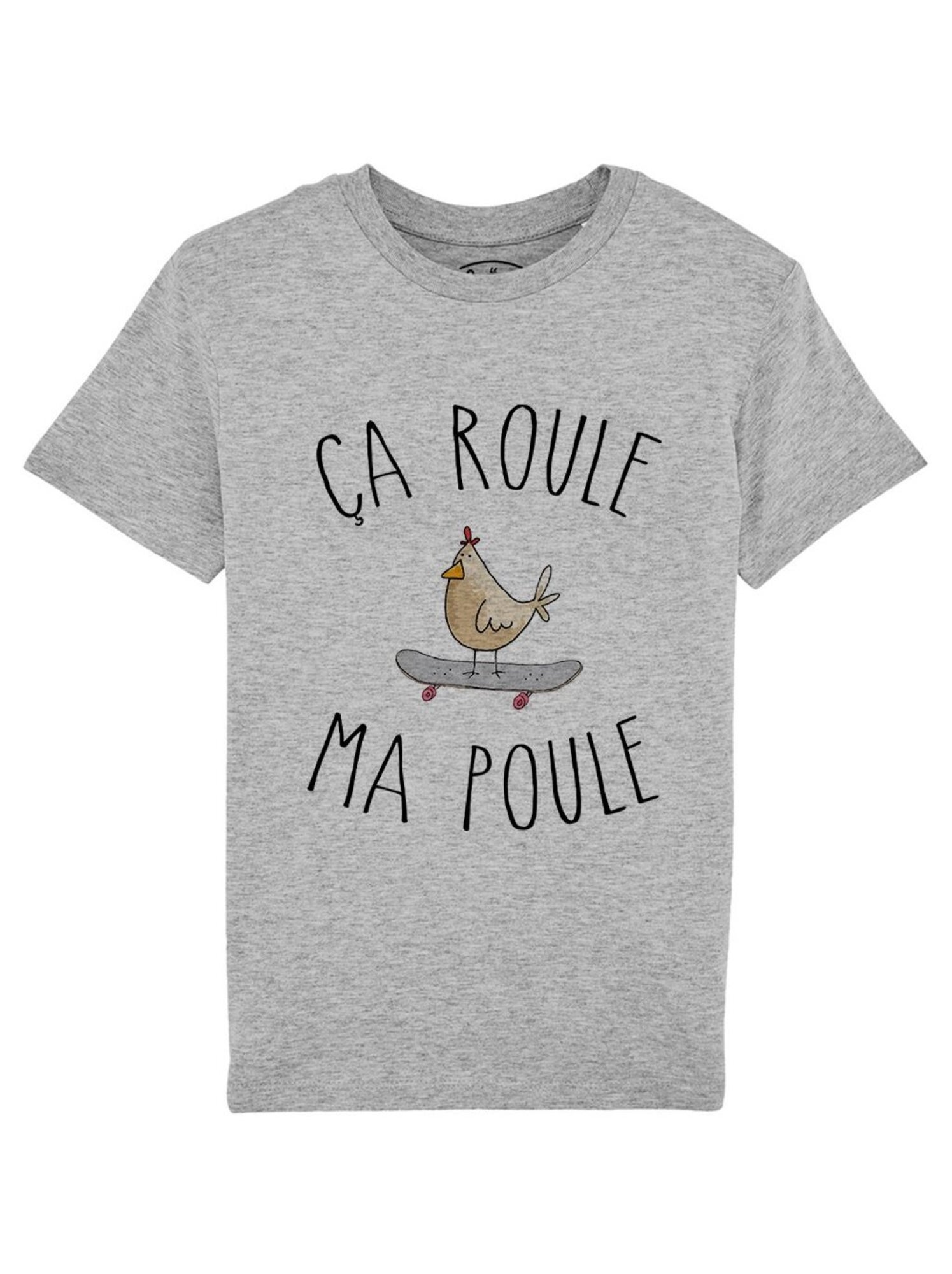 Tshirt Enfant CA ROULE MA POULE - Gris chiné