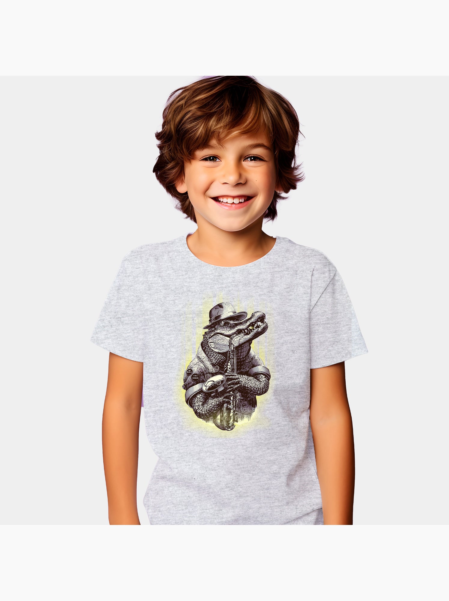 Tshirt Enfant CROC ROCKER - Gris chiné