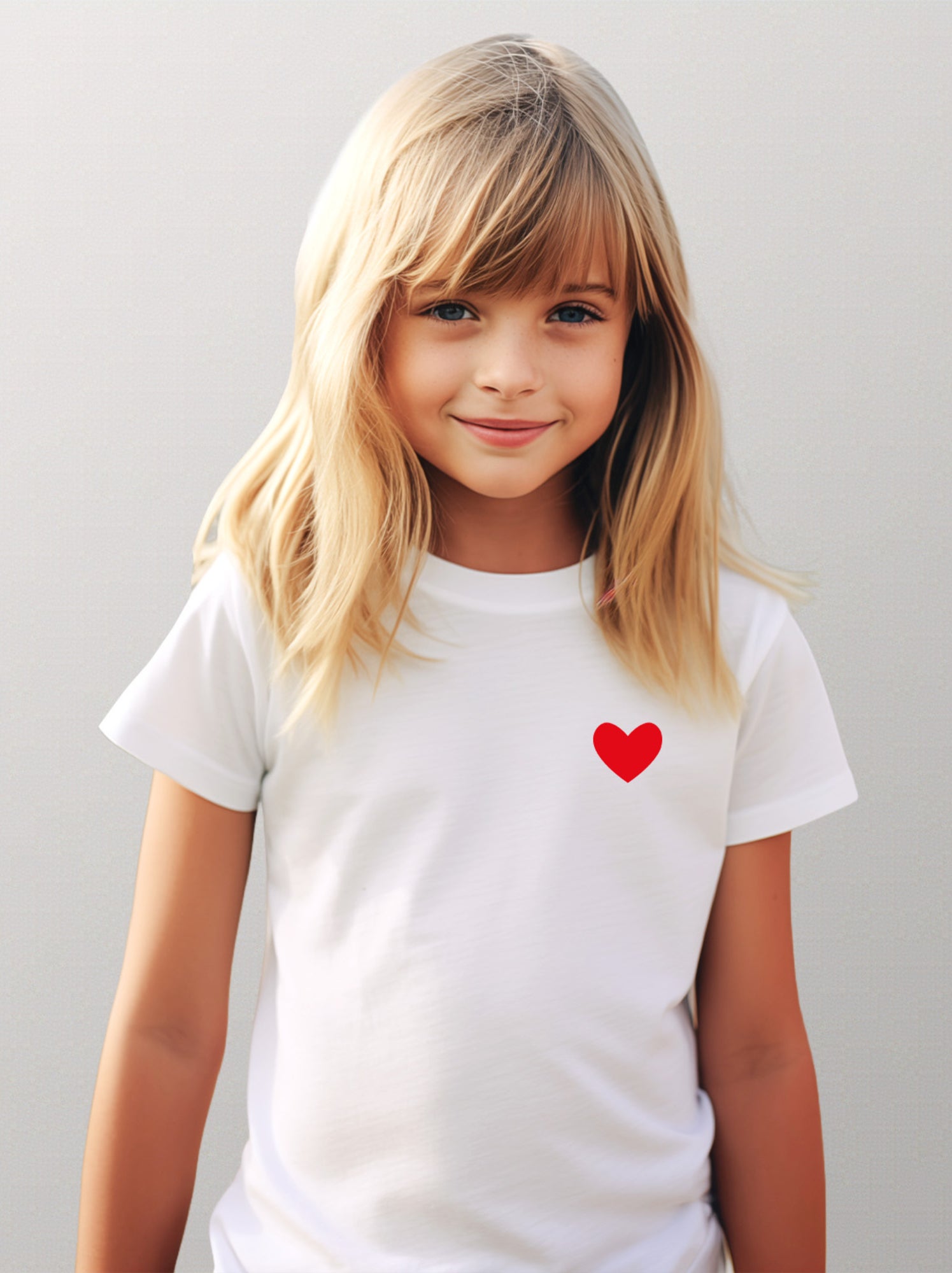 Tshirt Enfant DESSIN PETIT COEUR - Blanc