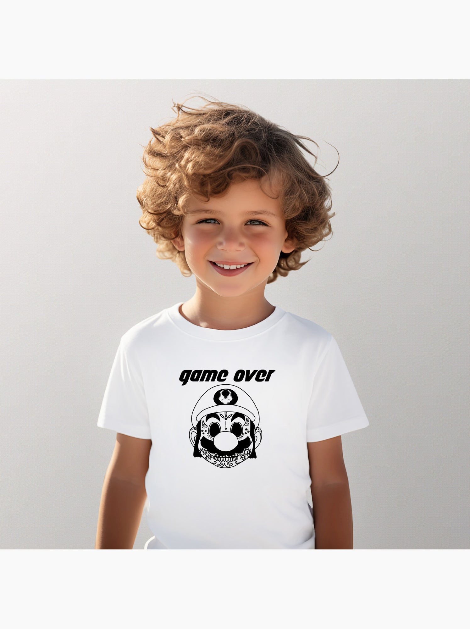 Tshirt Enfant GAME OVER MARIO - Blanc