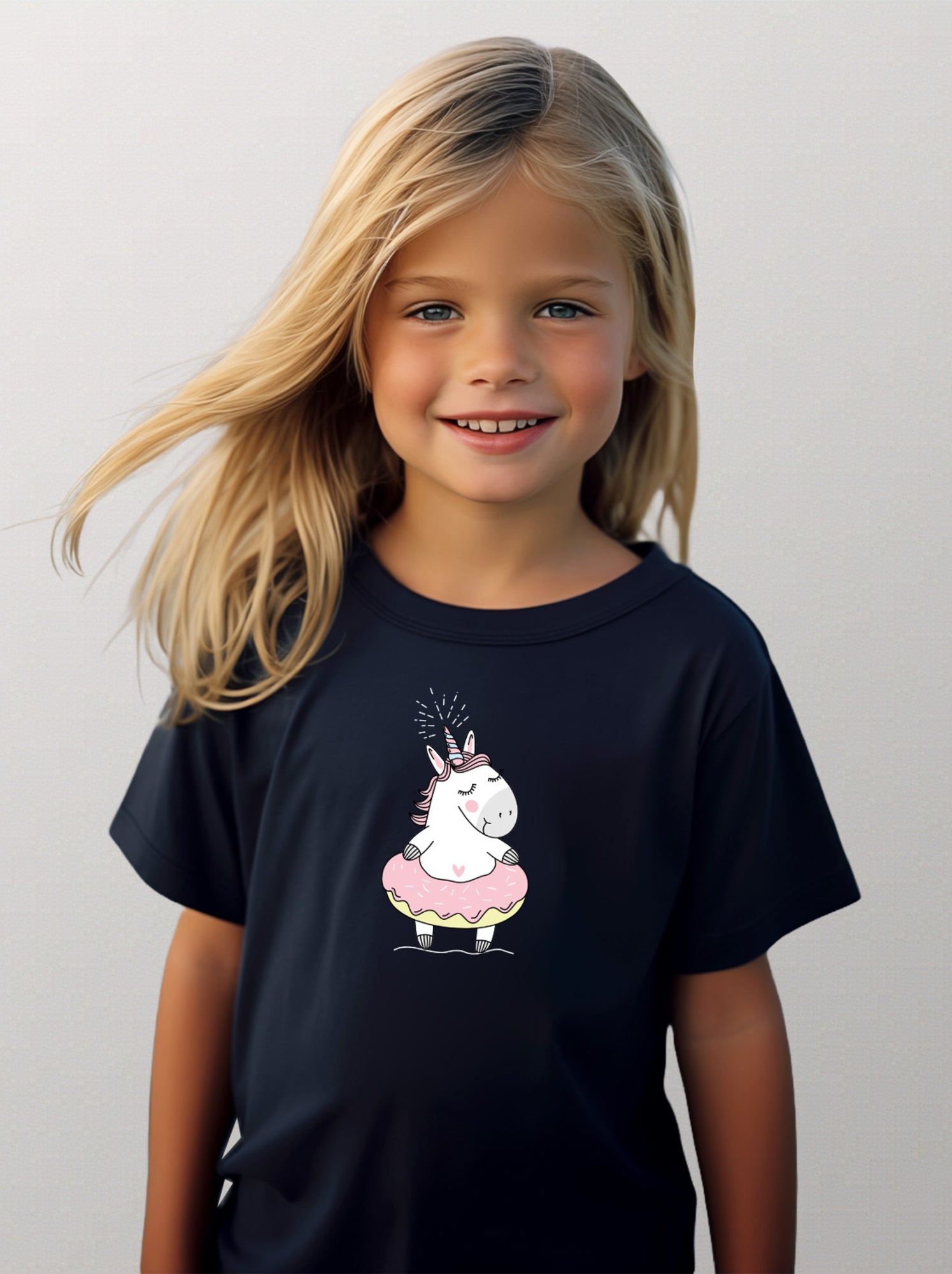 Tshirt Enfant LICORNE BOUEE - Bleu marine