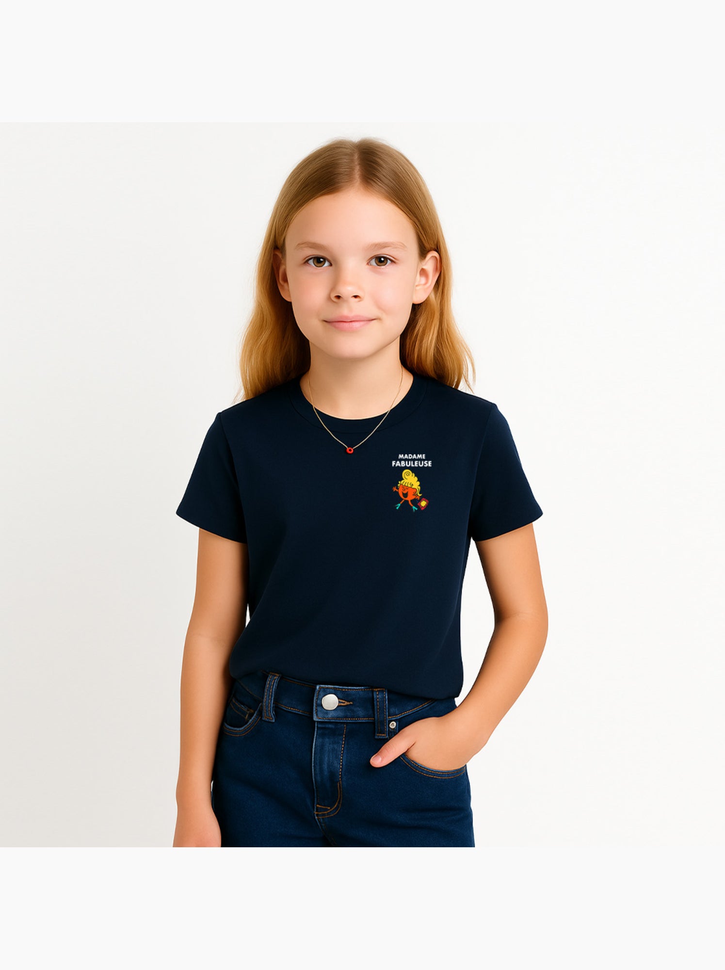 Tshirt Enfant MADAME FABULEUSE CŒUR - Bleu marine
