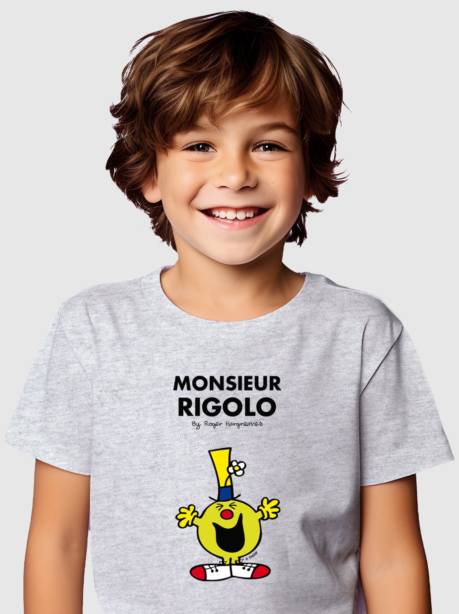 Tshirt Enfant MONSIEUR RIGOLO - Gris chiné