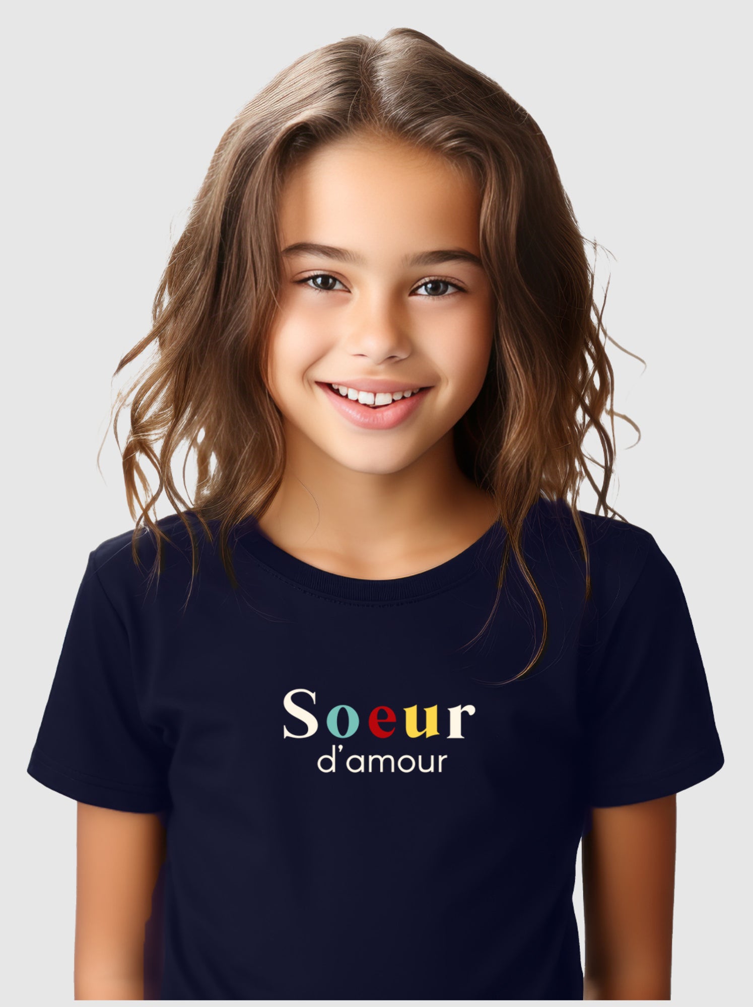 Tshirt Enfant SŒUR D'AMOUR - Bleu marine