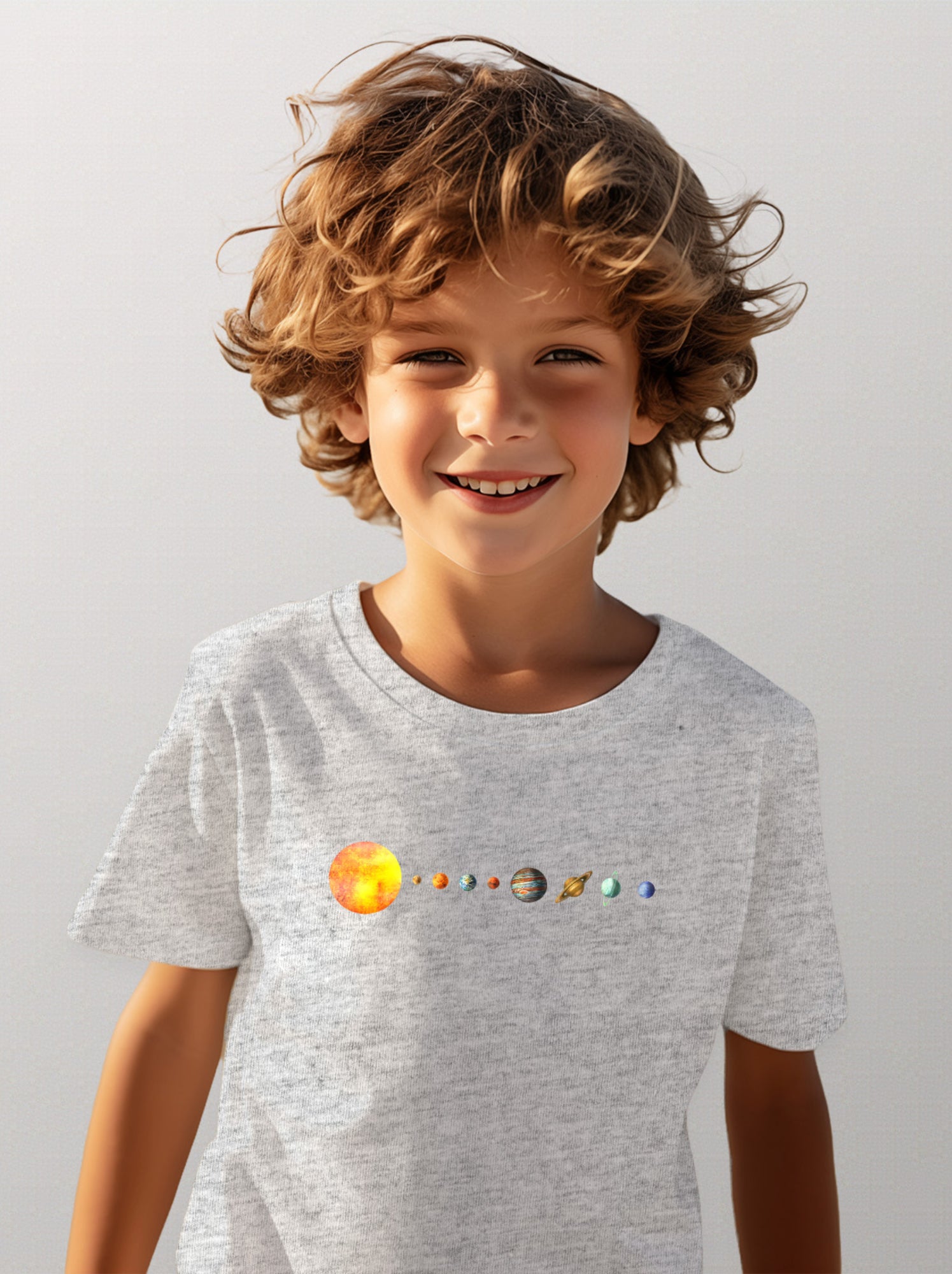 Tshirt Enfant SOLAR SYSTEM - Gris chiné