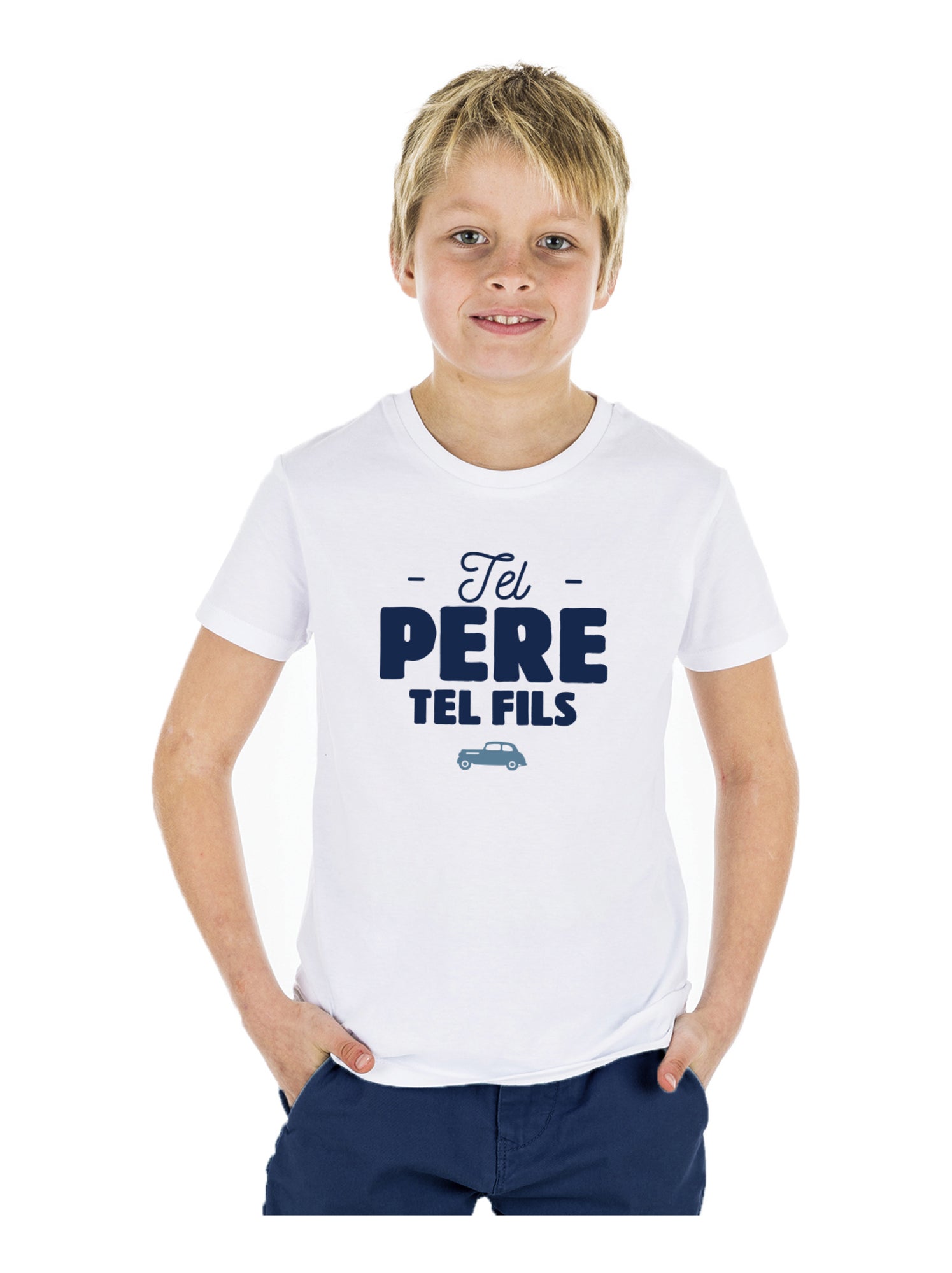 Tshirt Enfant TEL PÈRE TEL FILS - Blanc