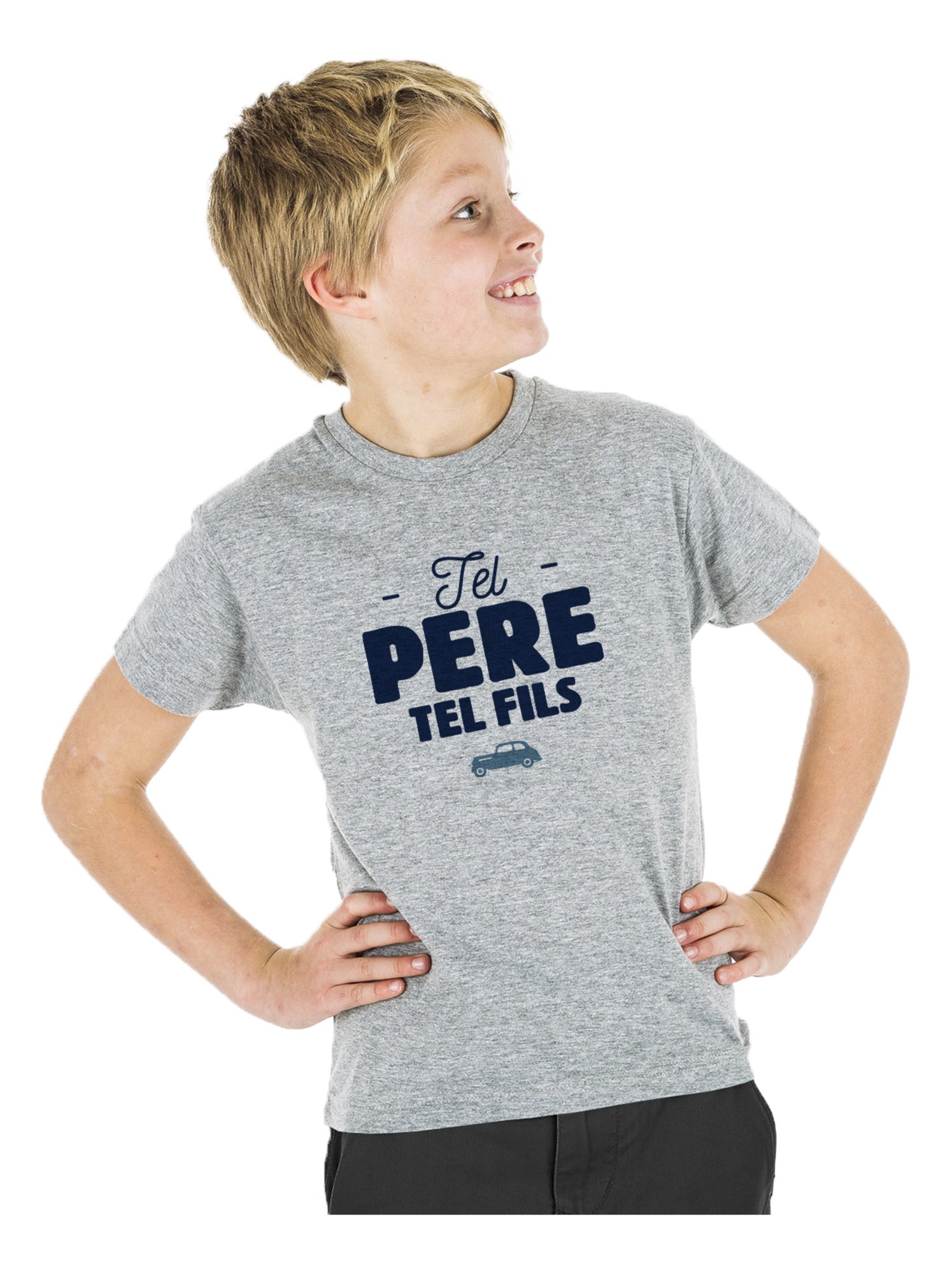 Tshirt Enfant TEL PÈRE TEL FILS - Gris chiné