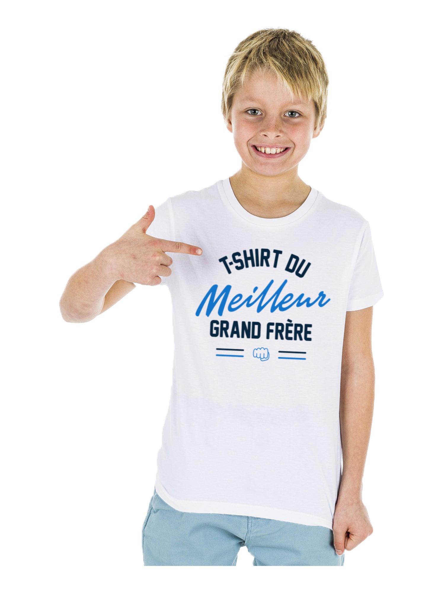 Tshirt Enfant Tshirt Enfant DU MEILLEUR GRAND FRÈRE - Blanc