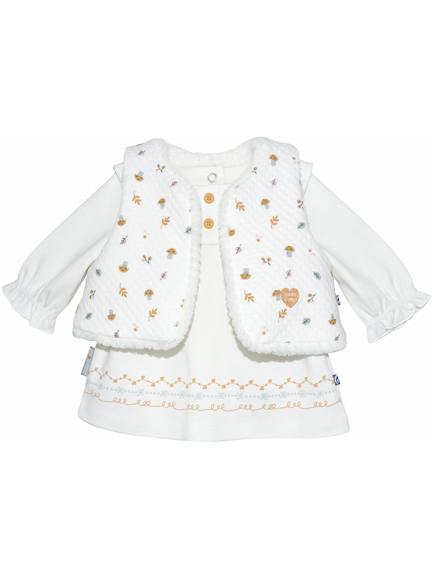 Tunic jegging gilet s/s mches santa maille naissance - Beige