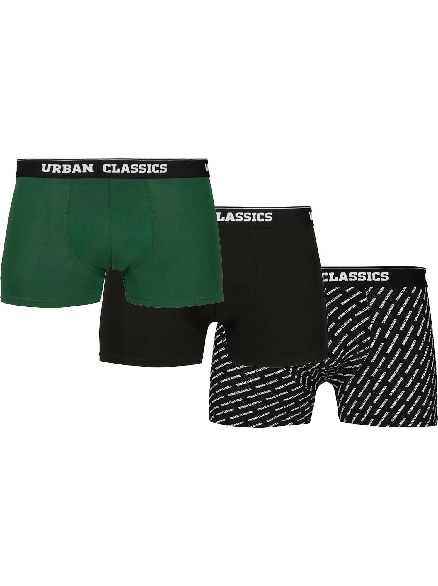 Urban Classics - Boxers motif/style Île - Noir Vert Noir