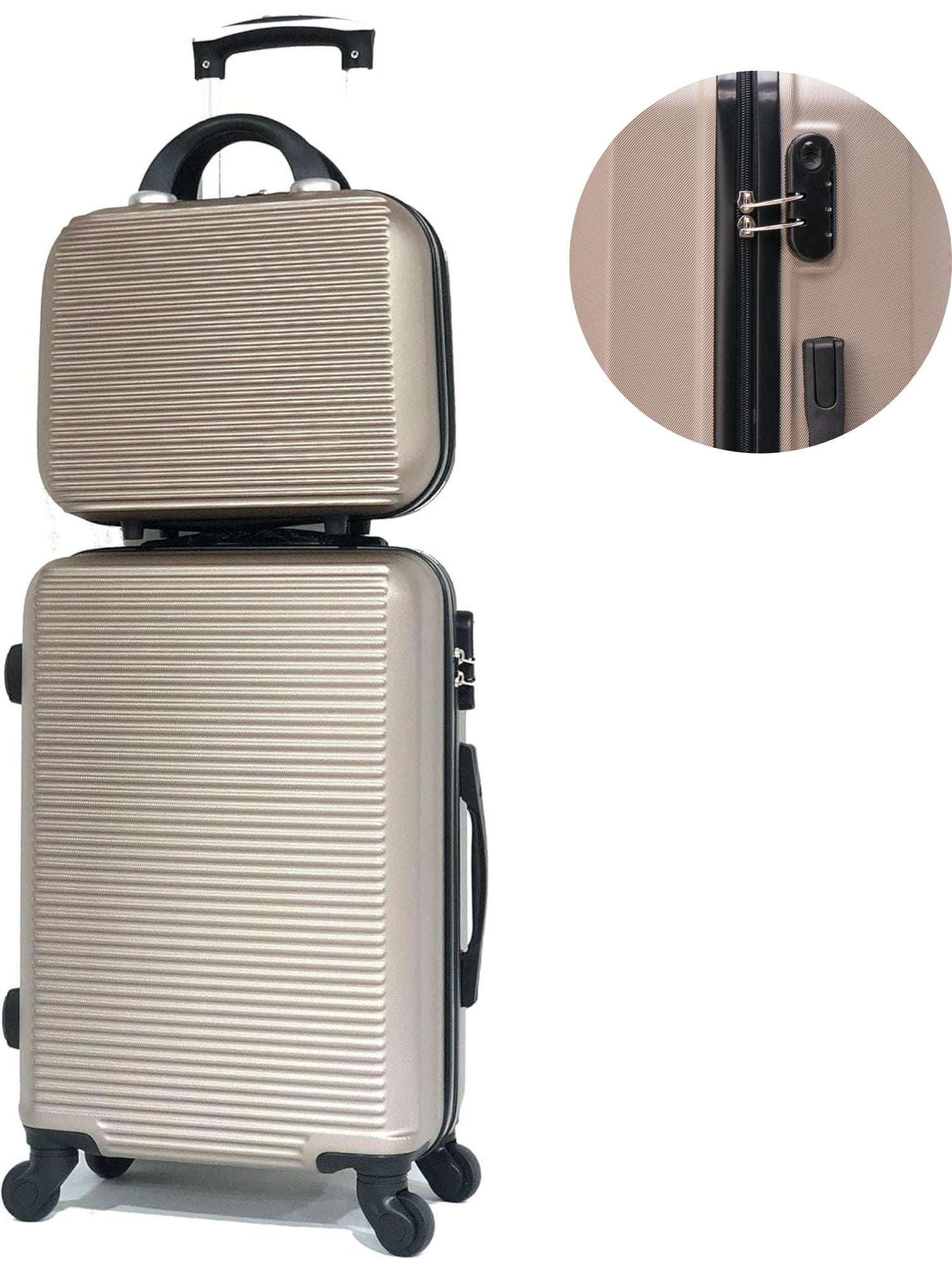 Valise Cabine 55x35x25cm avec Vanity | Modèle Weekend | CELIMS France - Champagne