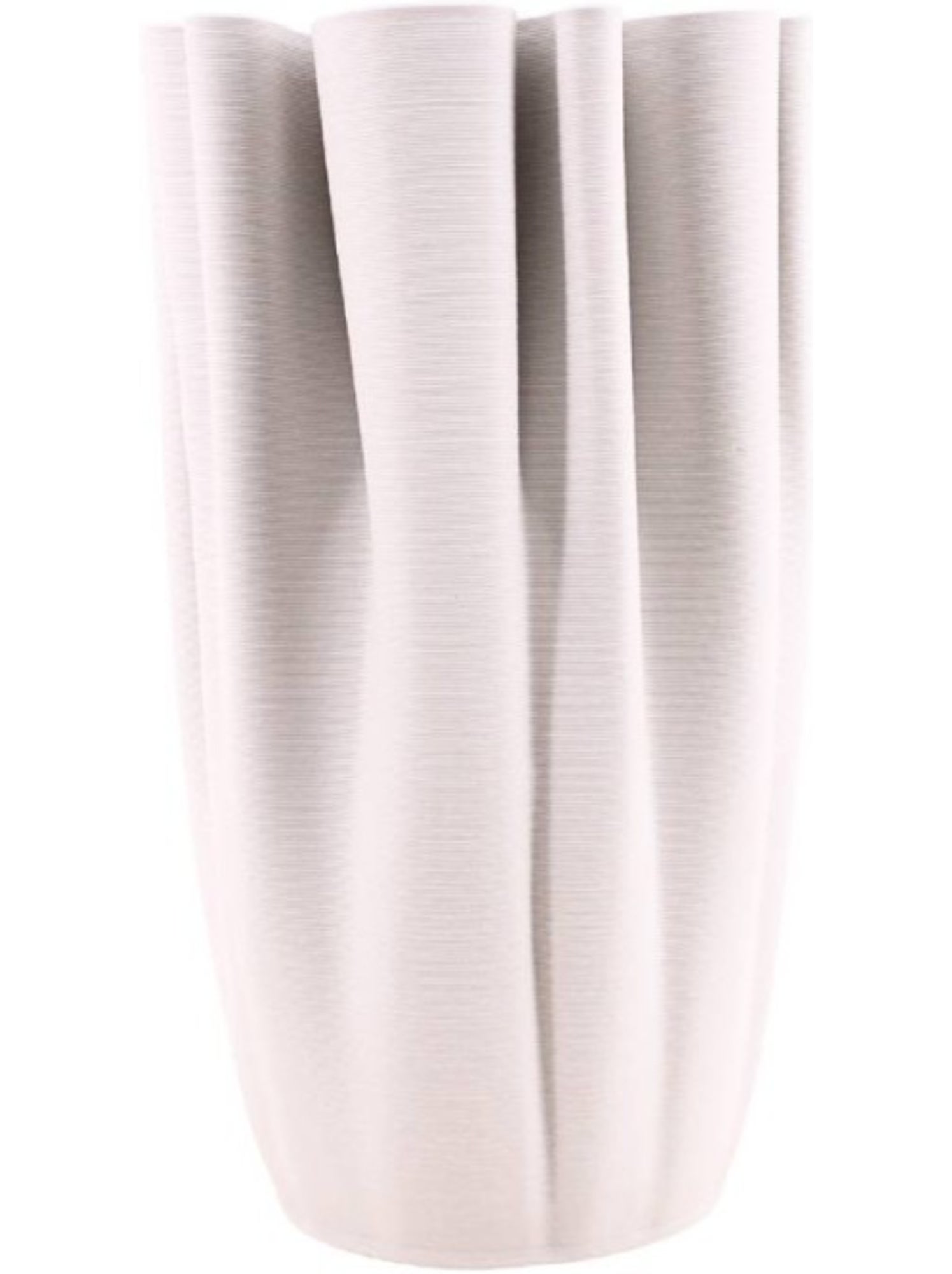 Vase blanc en céramique plissé 3D, H28cm - Blanc