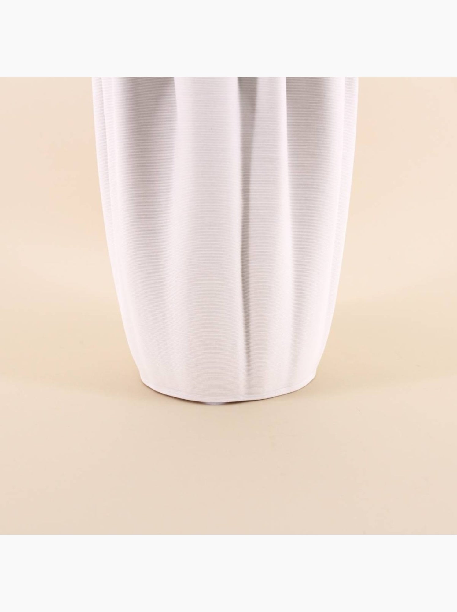 Vase blanc en céramique plissé 3D, H28cm - Blanc