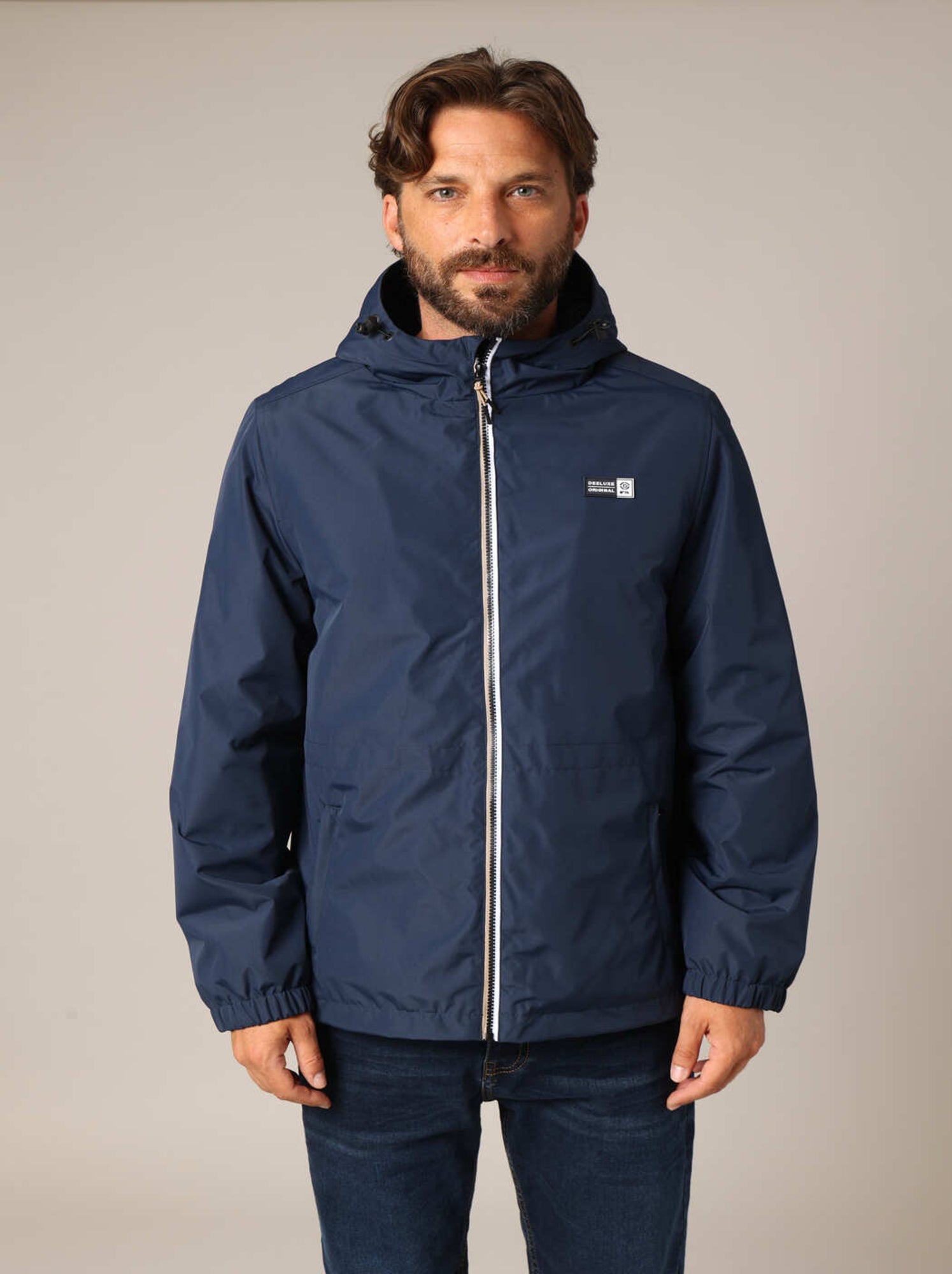 Veste à capuche doublée en sherpa 'deeluxe' - Bleu nuit