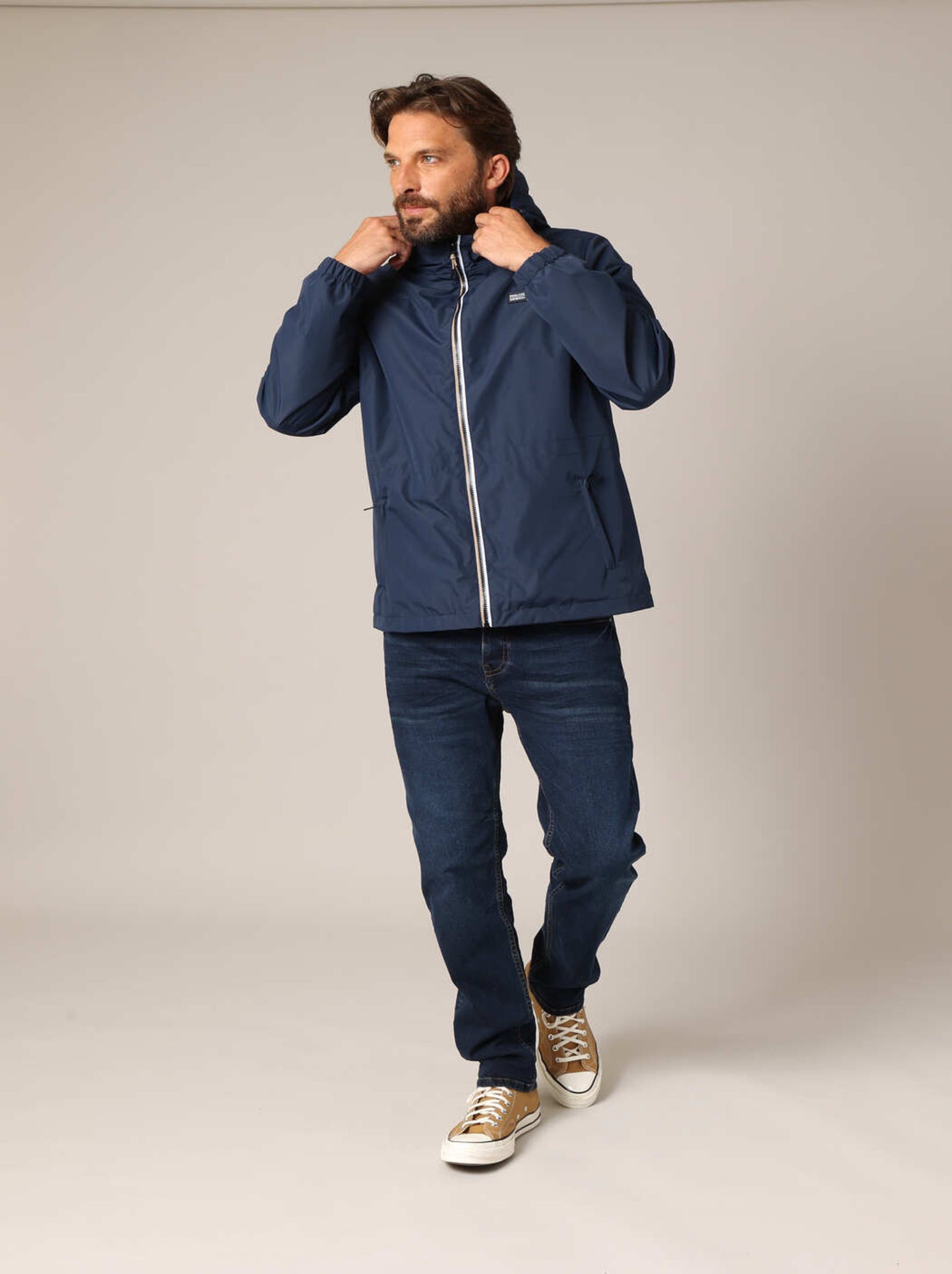 Veste à capuche doublée en sherpa 'deeluxe' - Bleu nuit