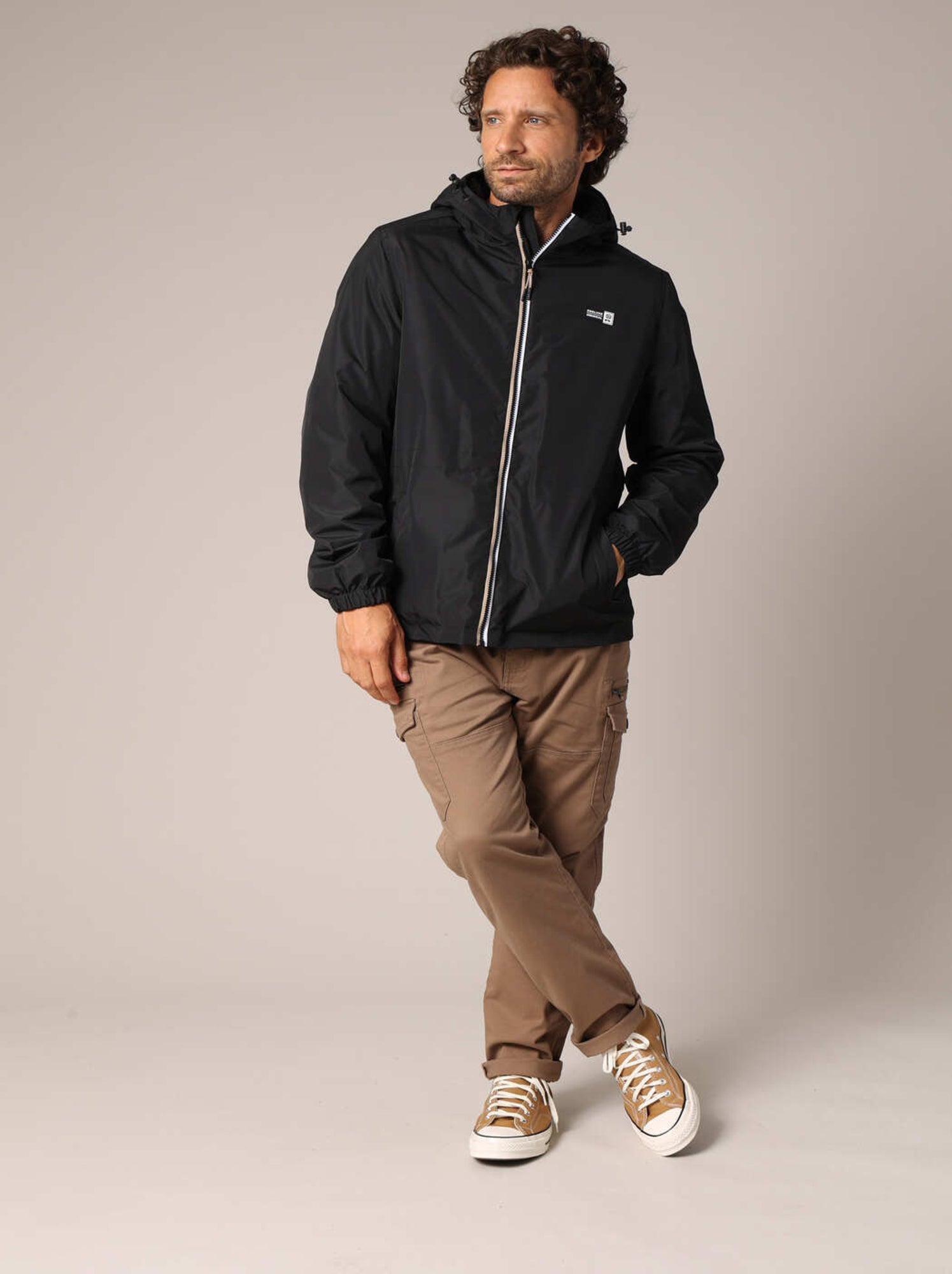 Veste à capuche doublée en sherpa 'deeluxe' - Noir