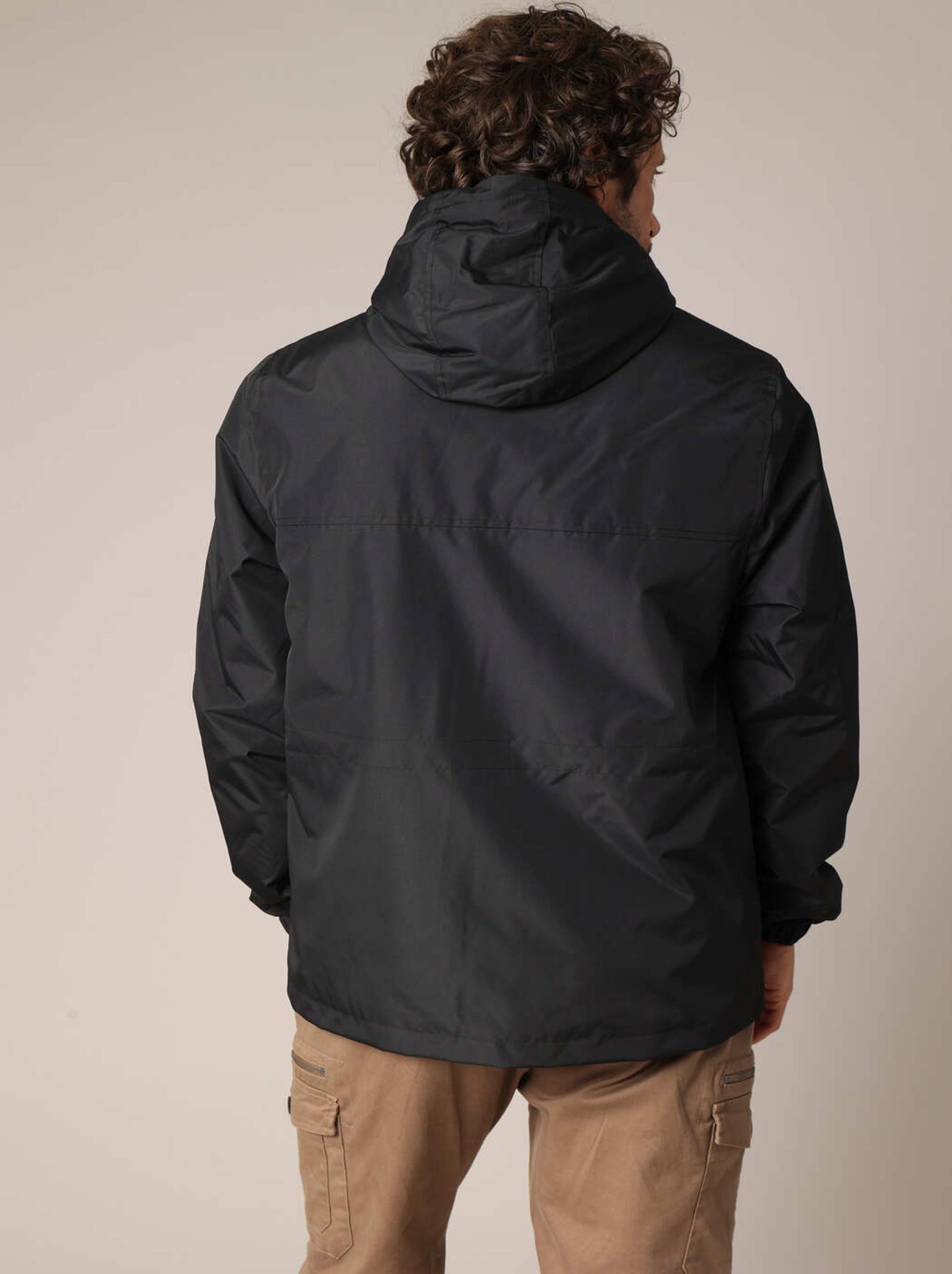 Veste à capuche doublée en sherpa 'deeluxe' - Noir