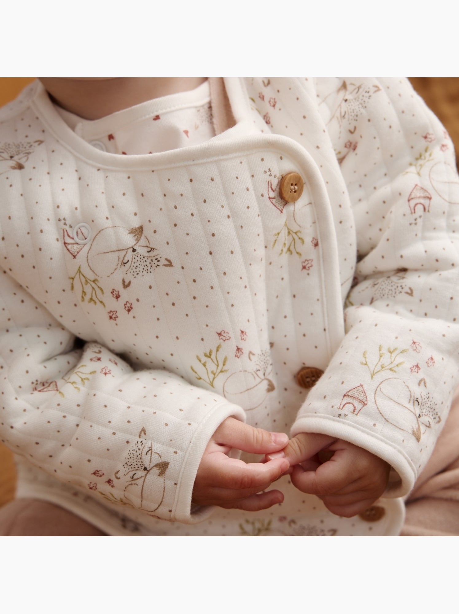 Veste bébé en molleton doucette - Ecru