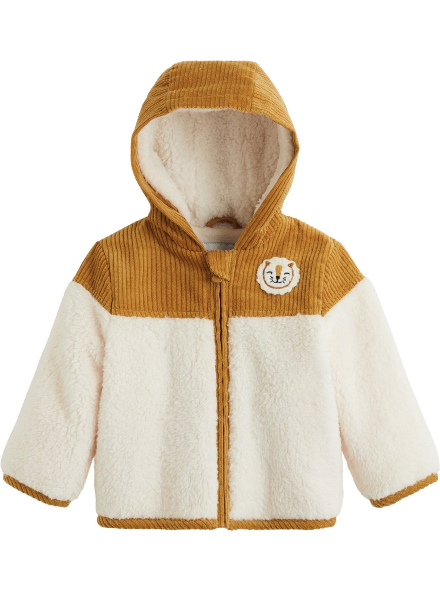 Veste bébé intérieur polaire avec capuche charly - Camel