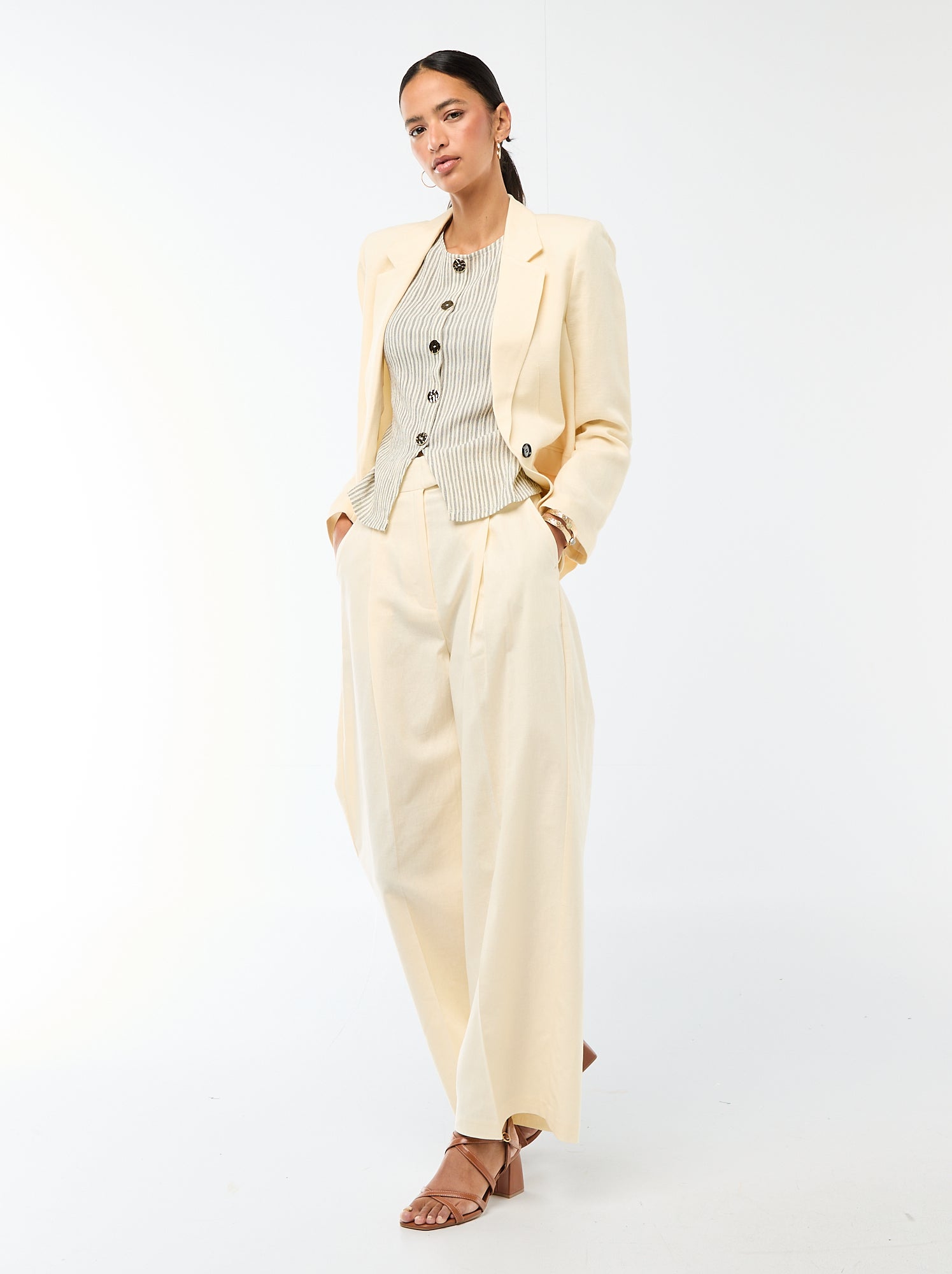 Veste blazer mi-longue - Beige