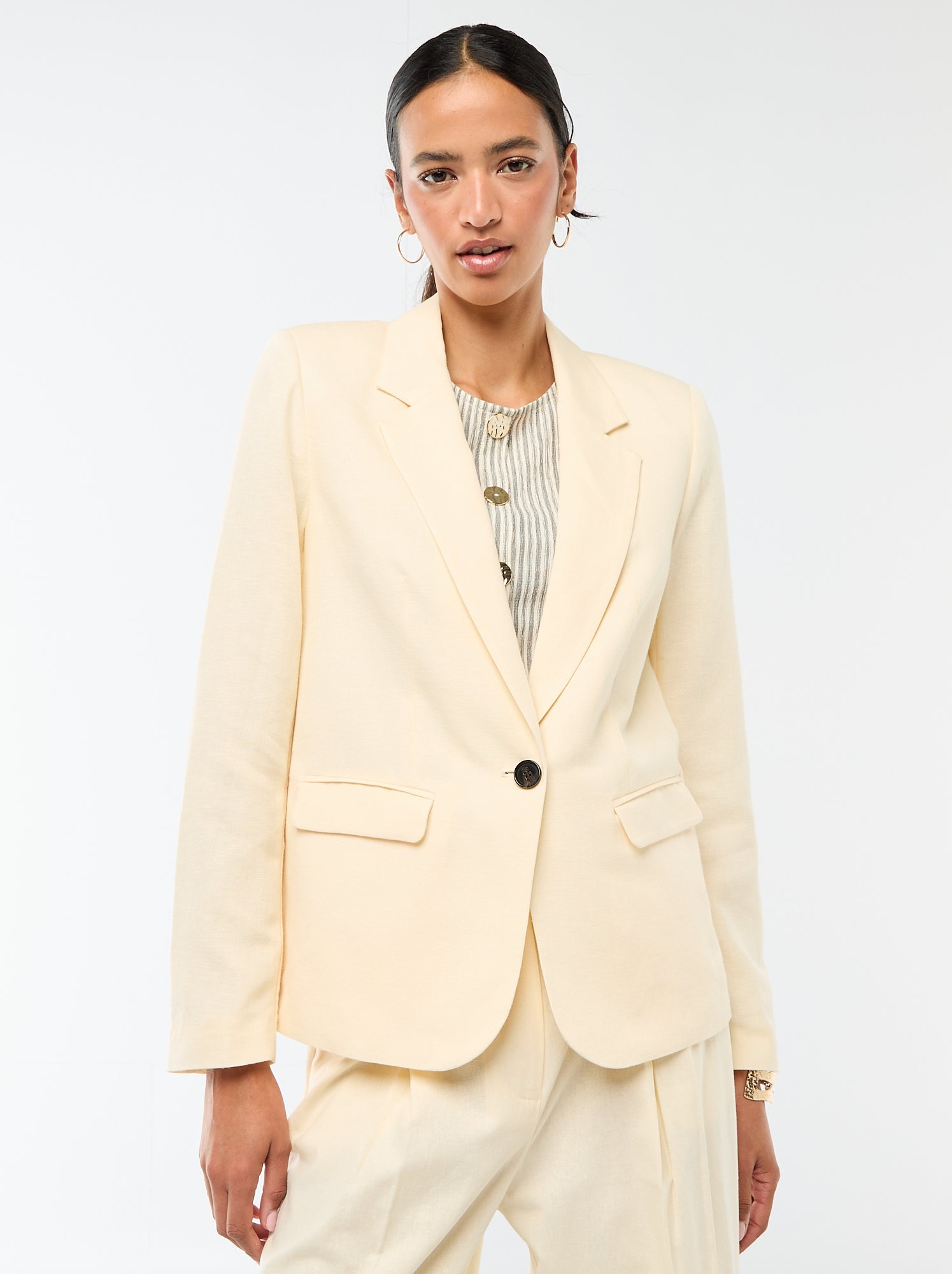 Veste blazer mi-longue - Beige