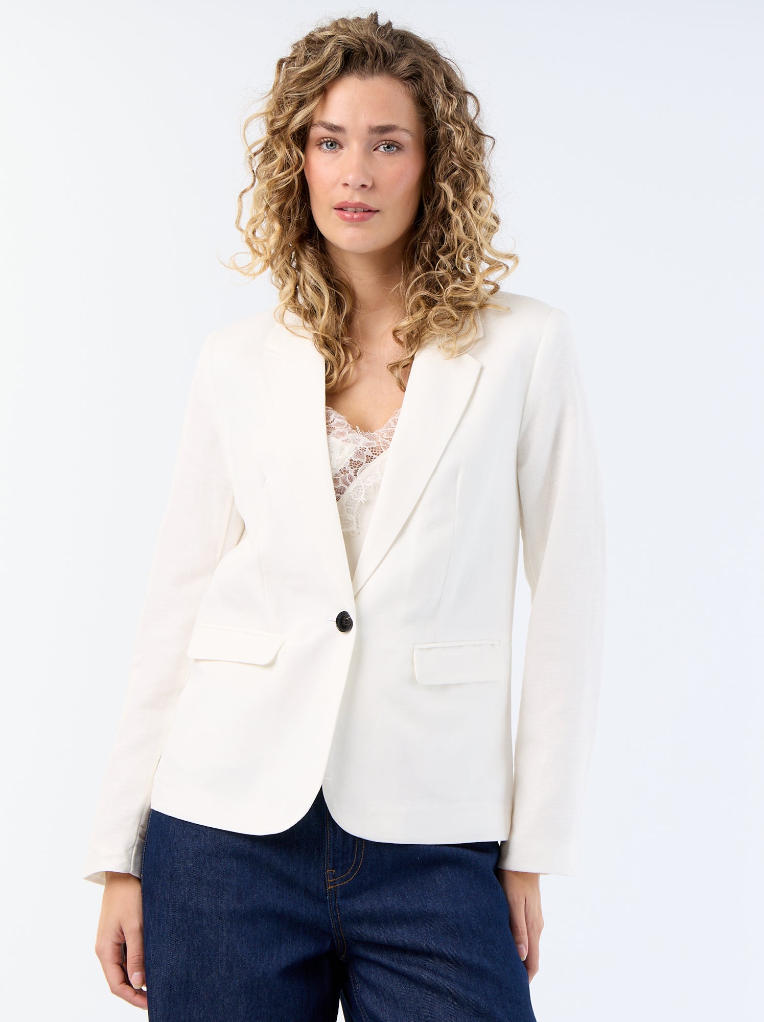 Veste blazer mi-longue - Blanc