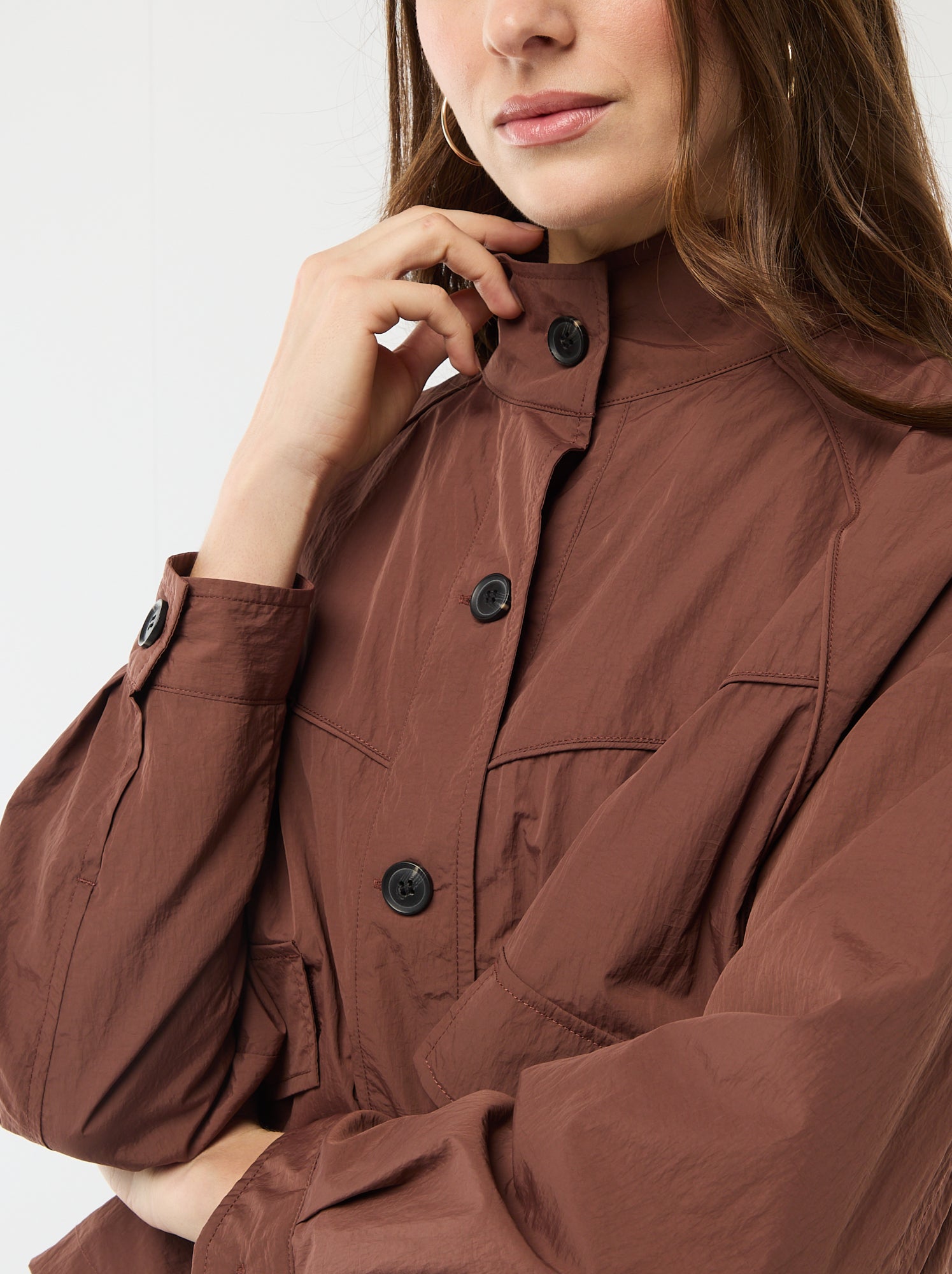 Veste courte déperlente - Marron